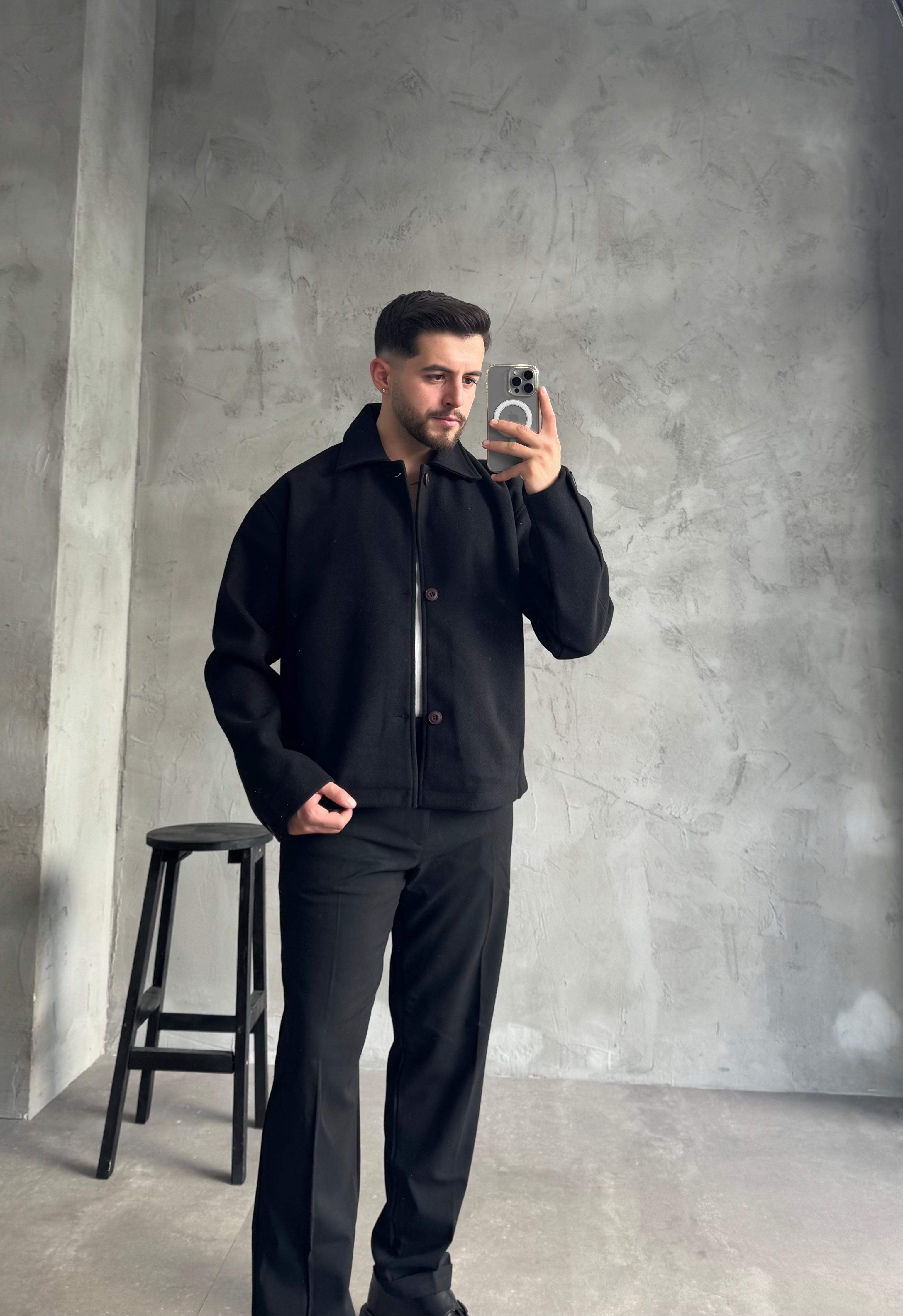 Siyah Premium Kaşe Ceket