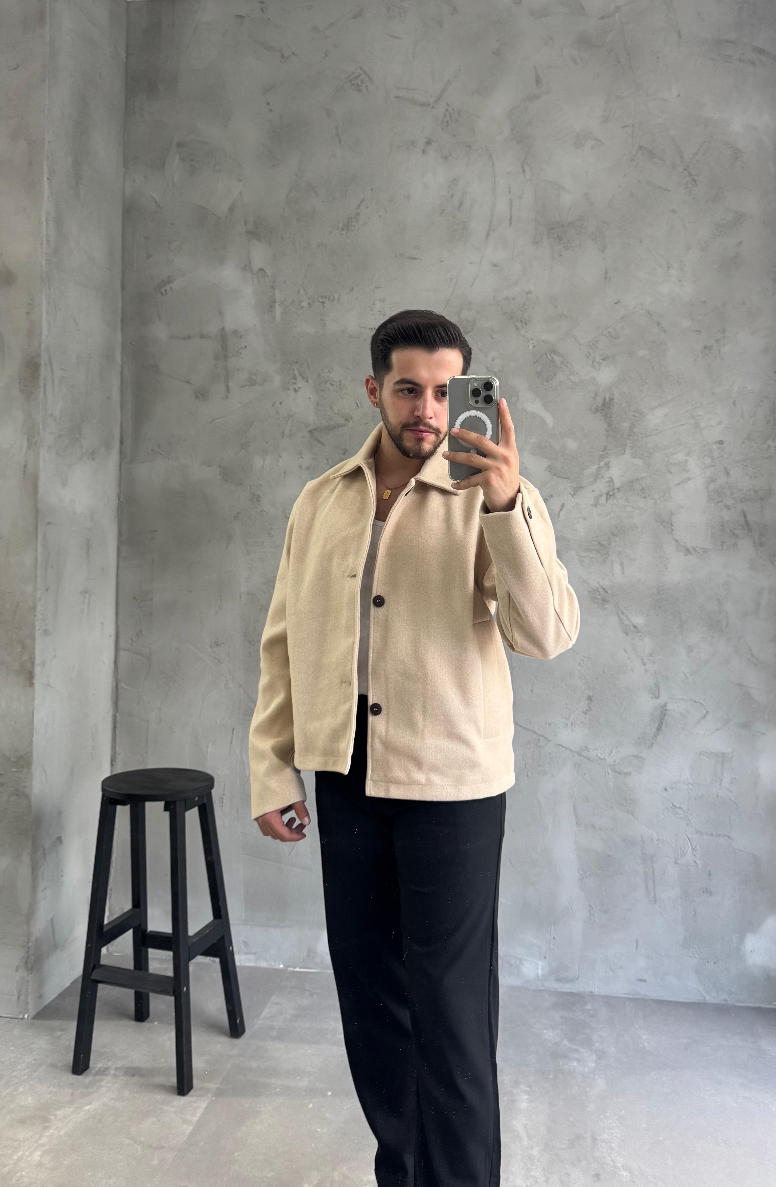 Bej Premium Kaşe Ceket