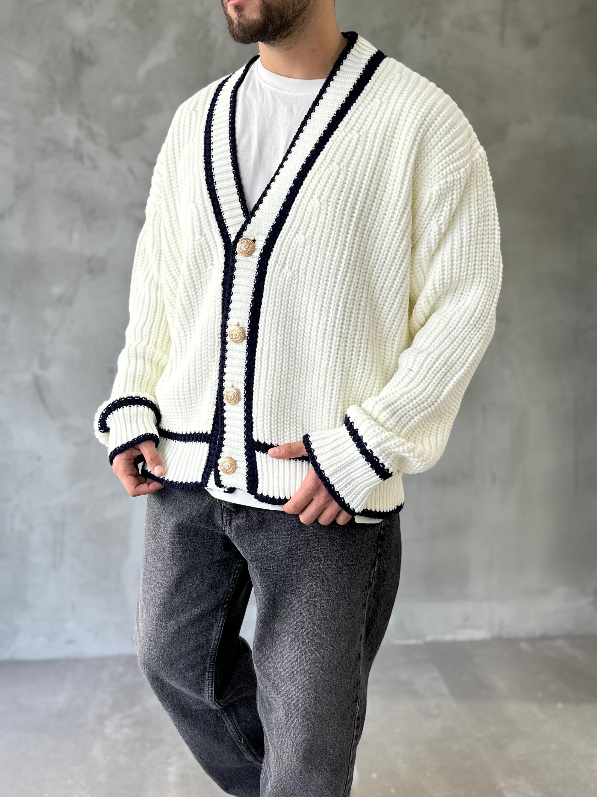 Giesto Özel Seri Old Money Krem Örme Hırka