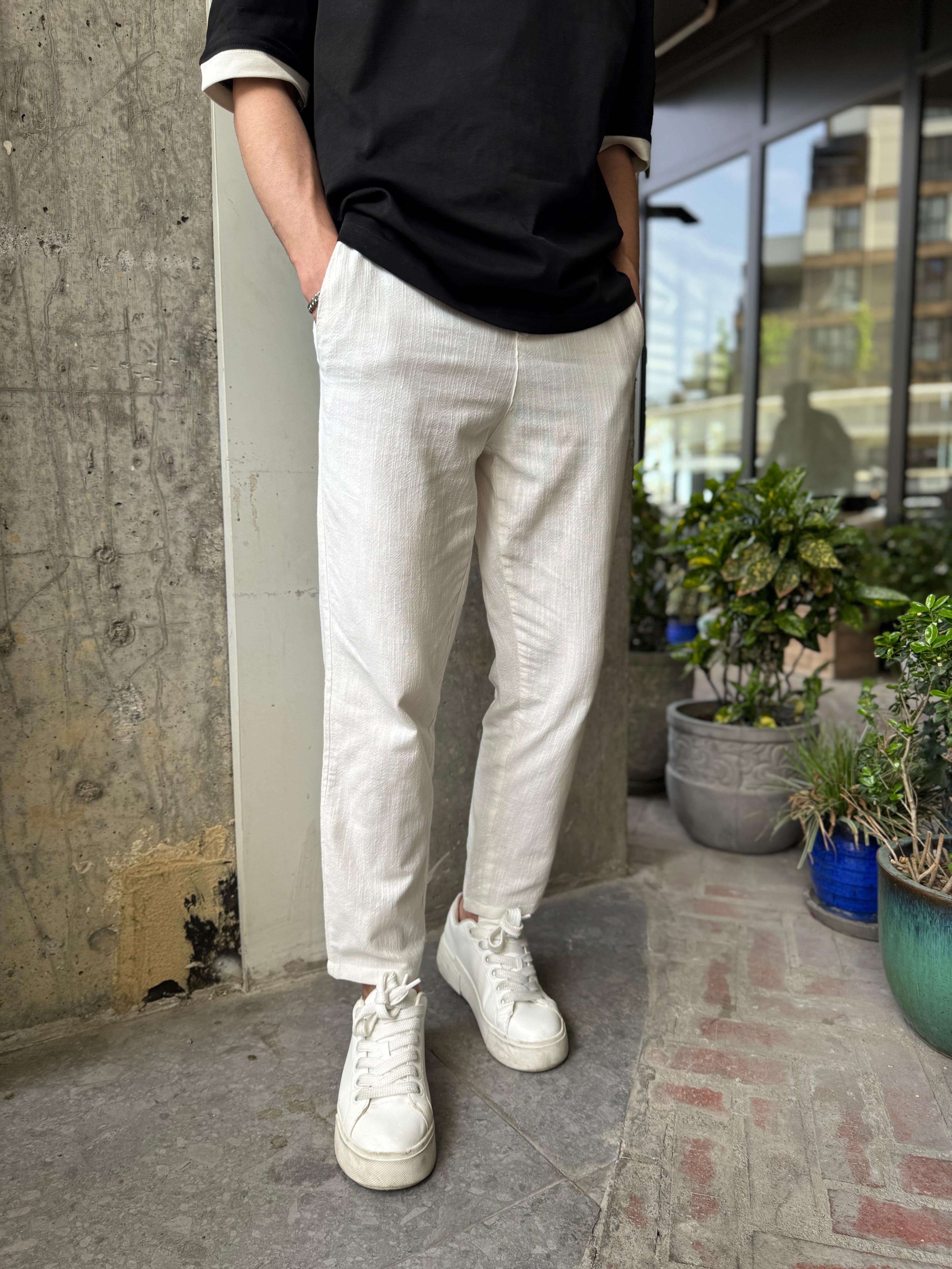 GİESTO BOYFRİEND KALIP KETEN PANTOLON