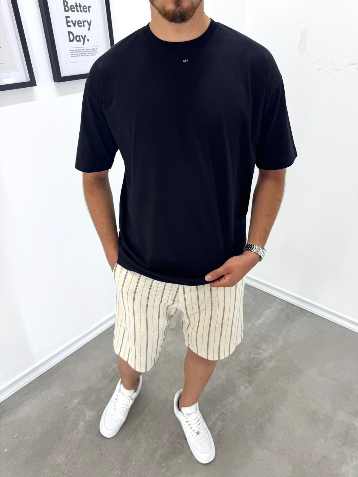 OVERSİZE BASIC T-SHIRT - SİYAH