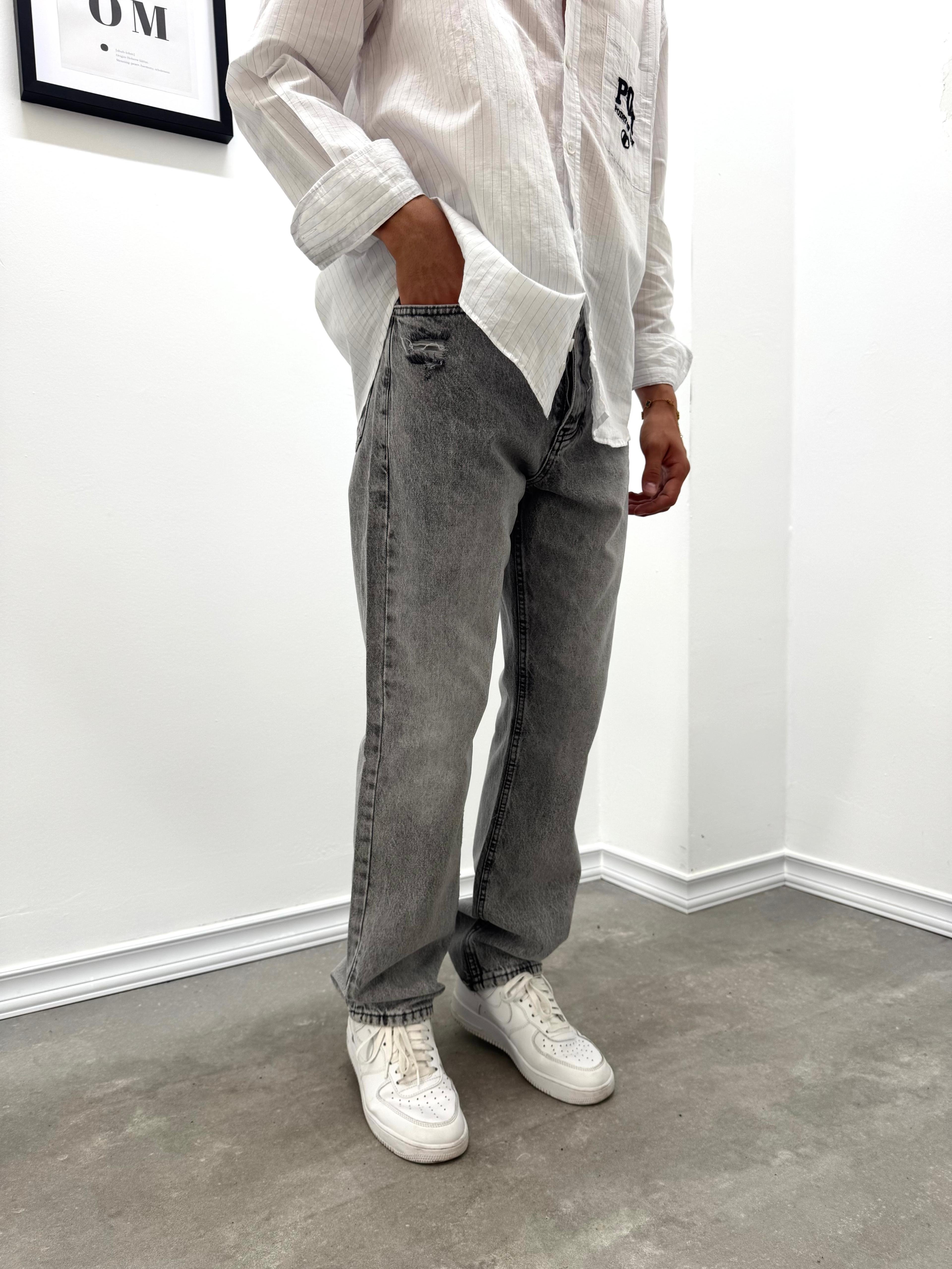 GRİ PREMİUM BAGGY KALIP JEAN