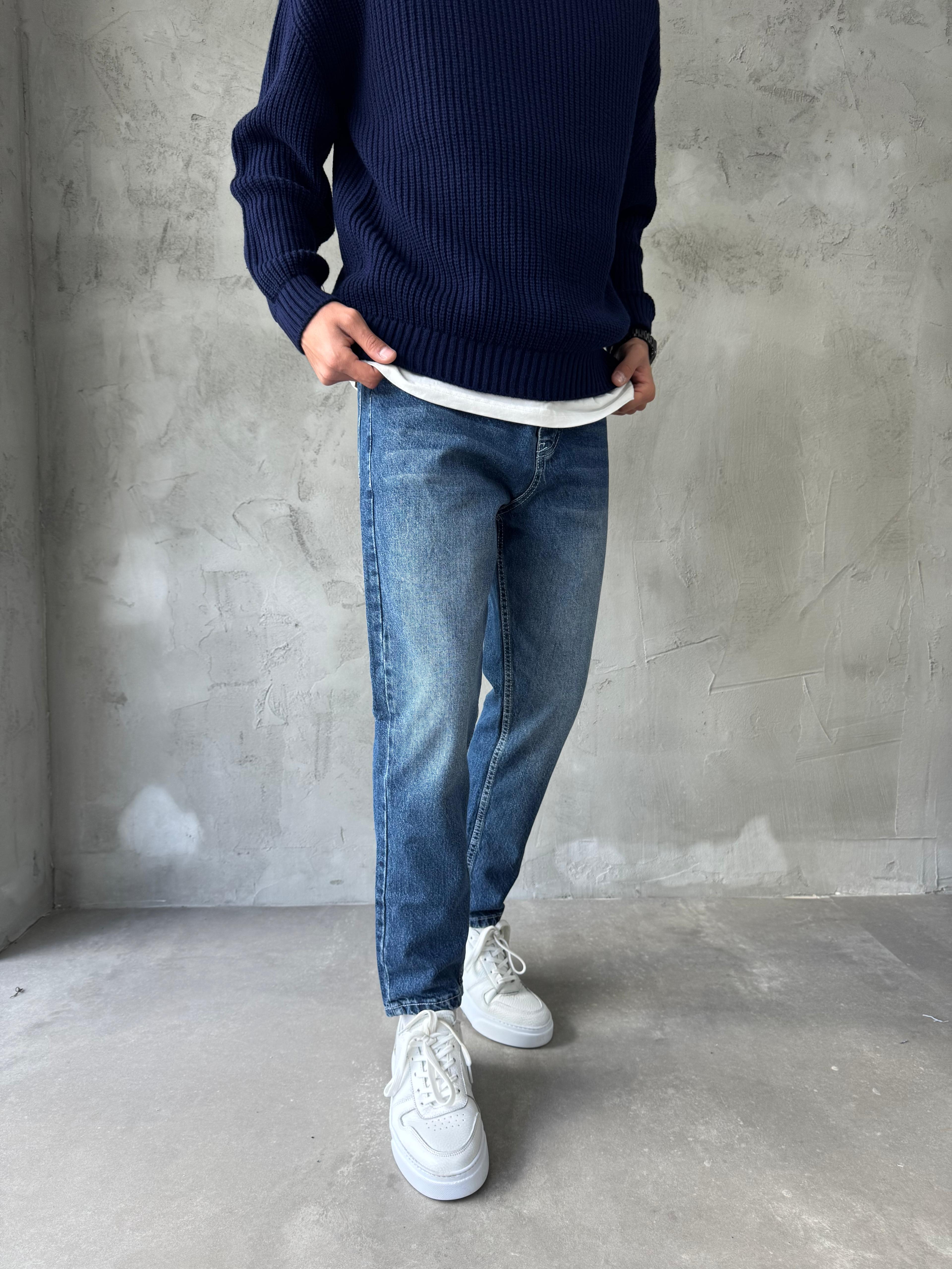 Mavi Efektli Premium Boyfriend Jean  - MAVİ