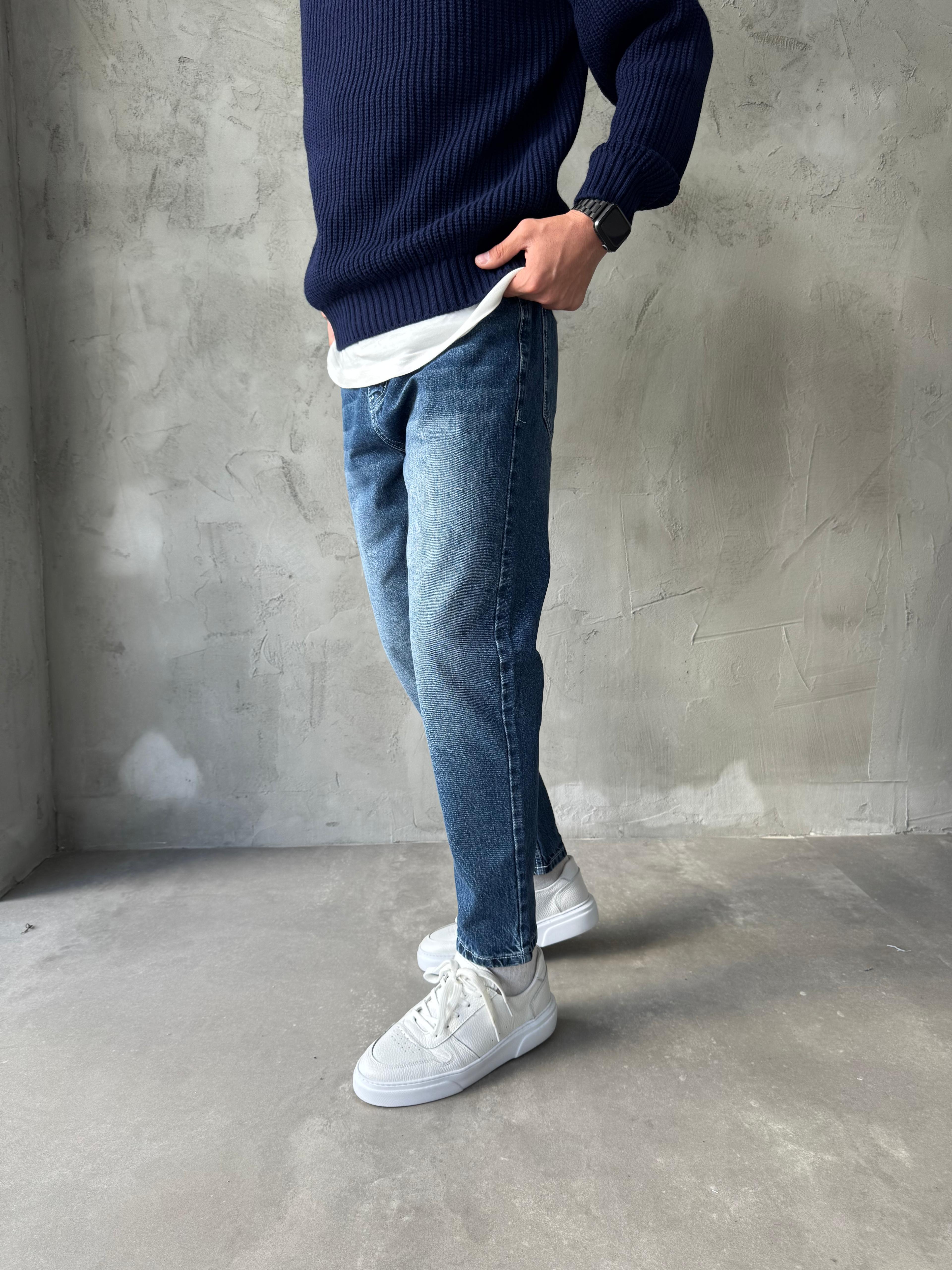 Mavi Efektli Premium Boyfriend Jean  - MAVİ