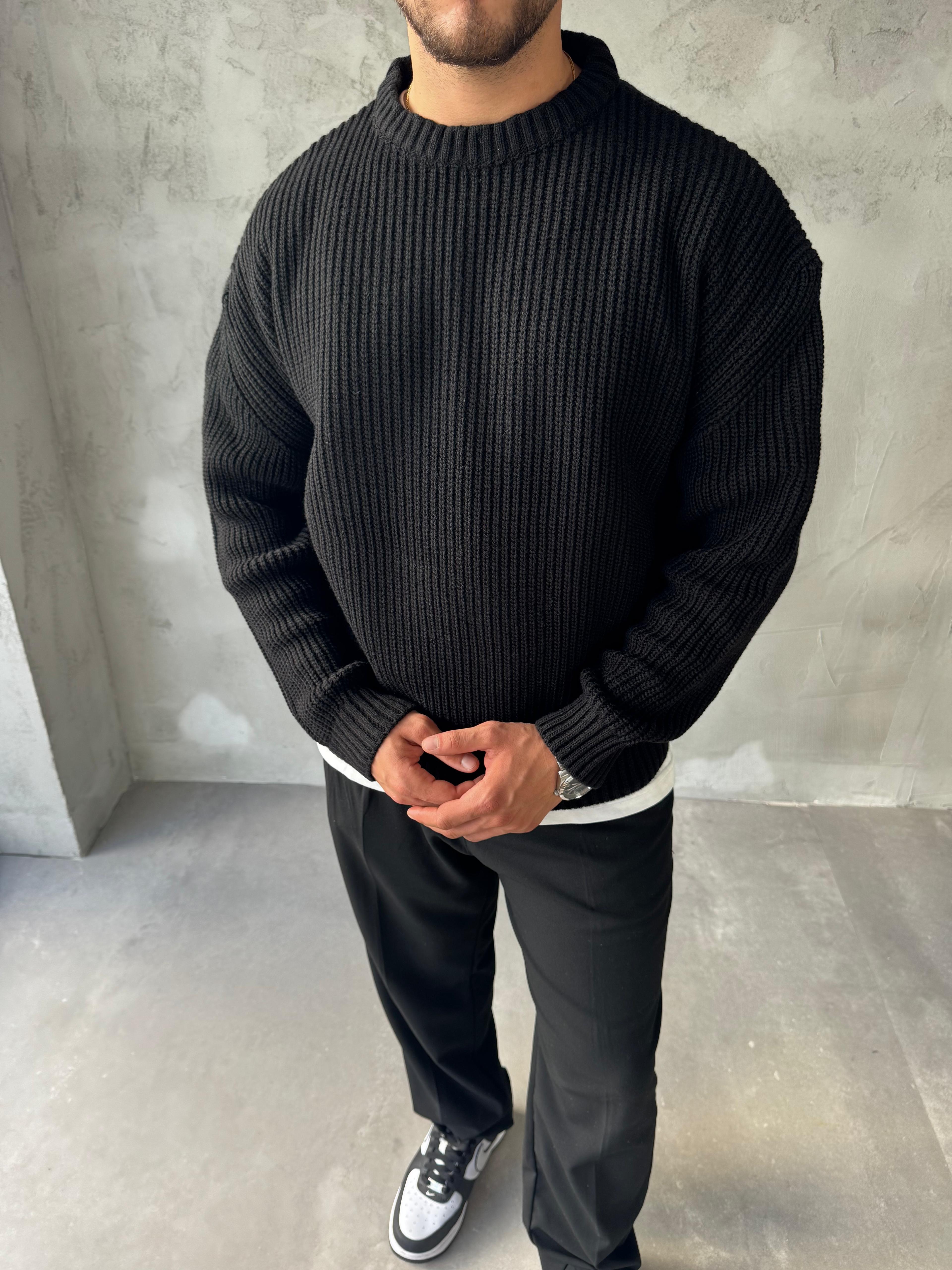 Siyah Basic Triko Kazak