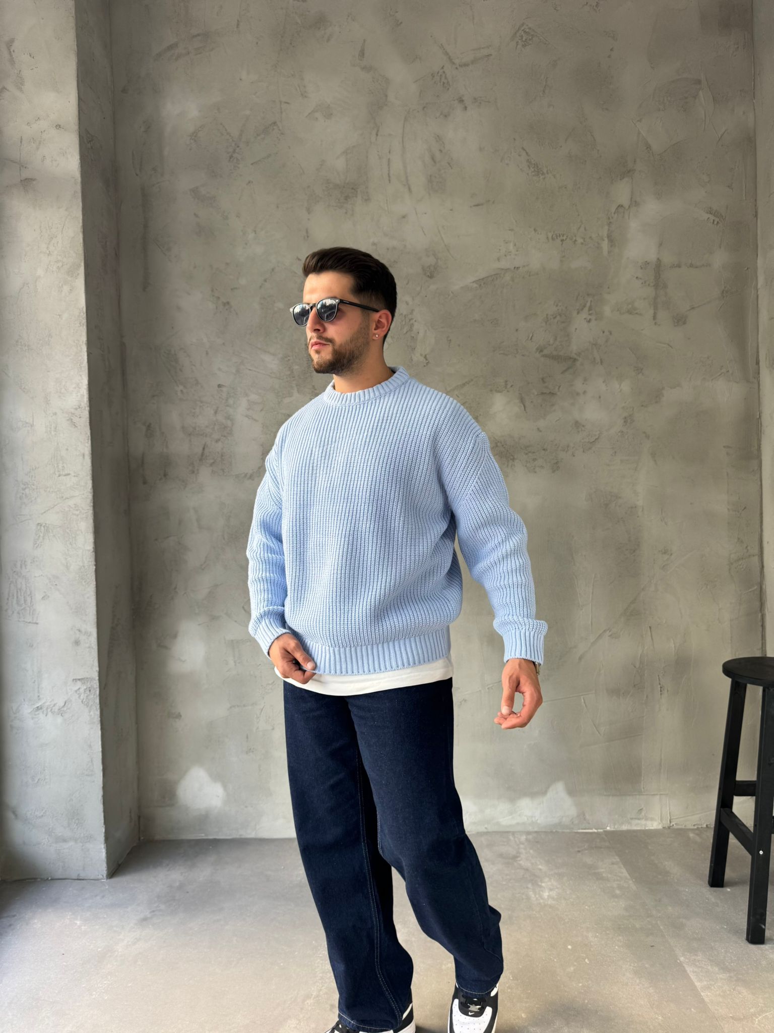 Bebe Mavi Basic Triko Kazak