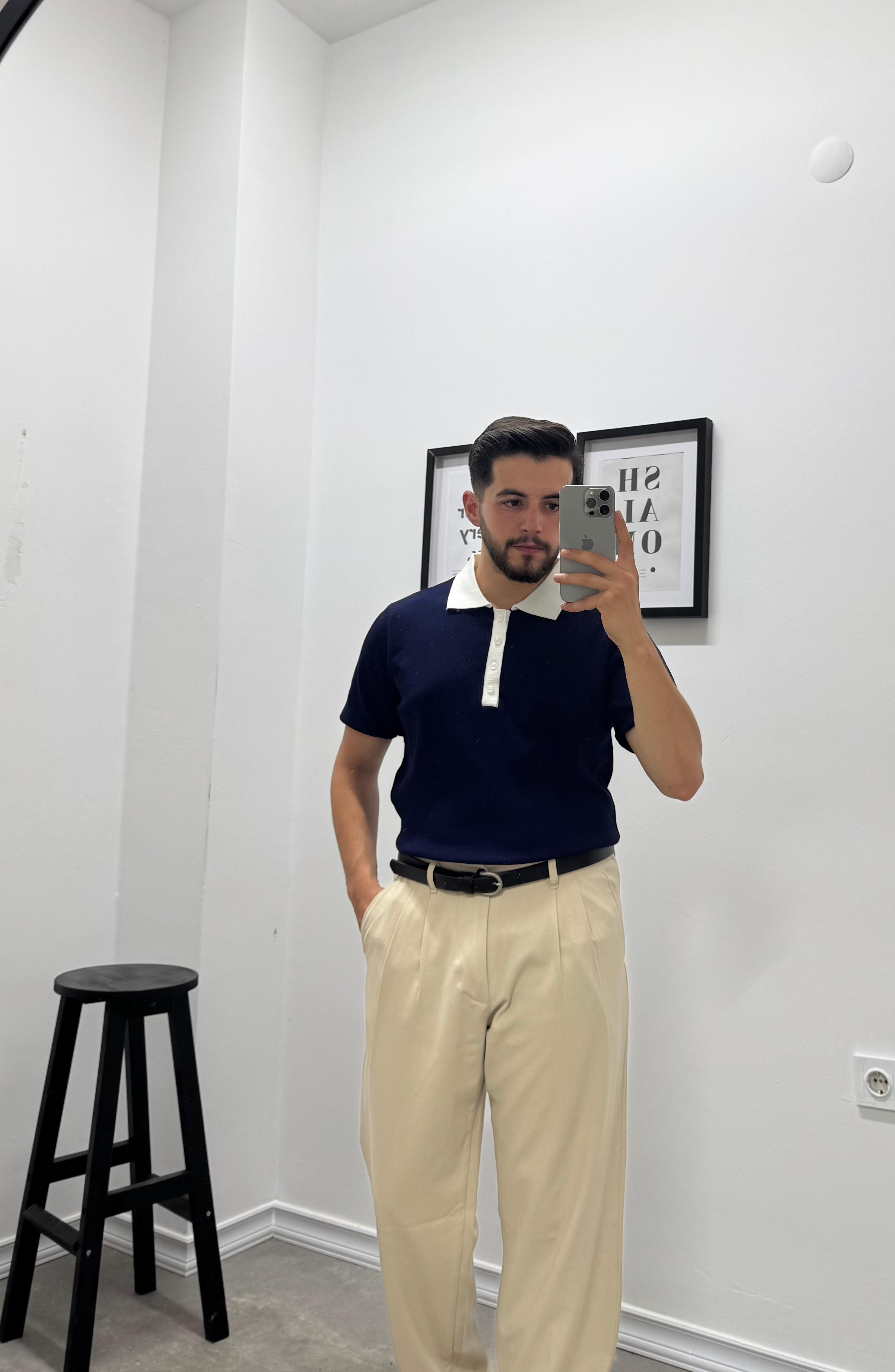 OLD MONEY POLO YAKA TRİKO - LACİVERT