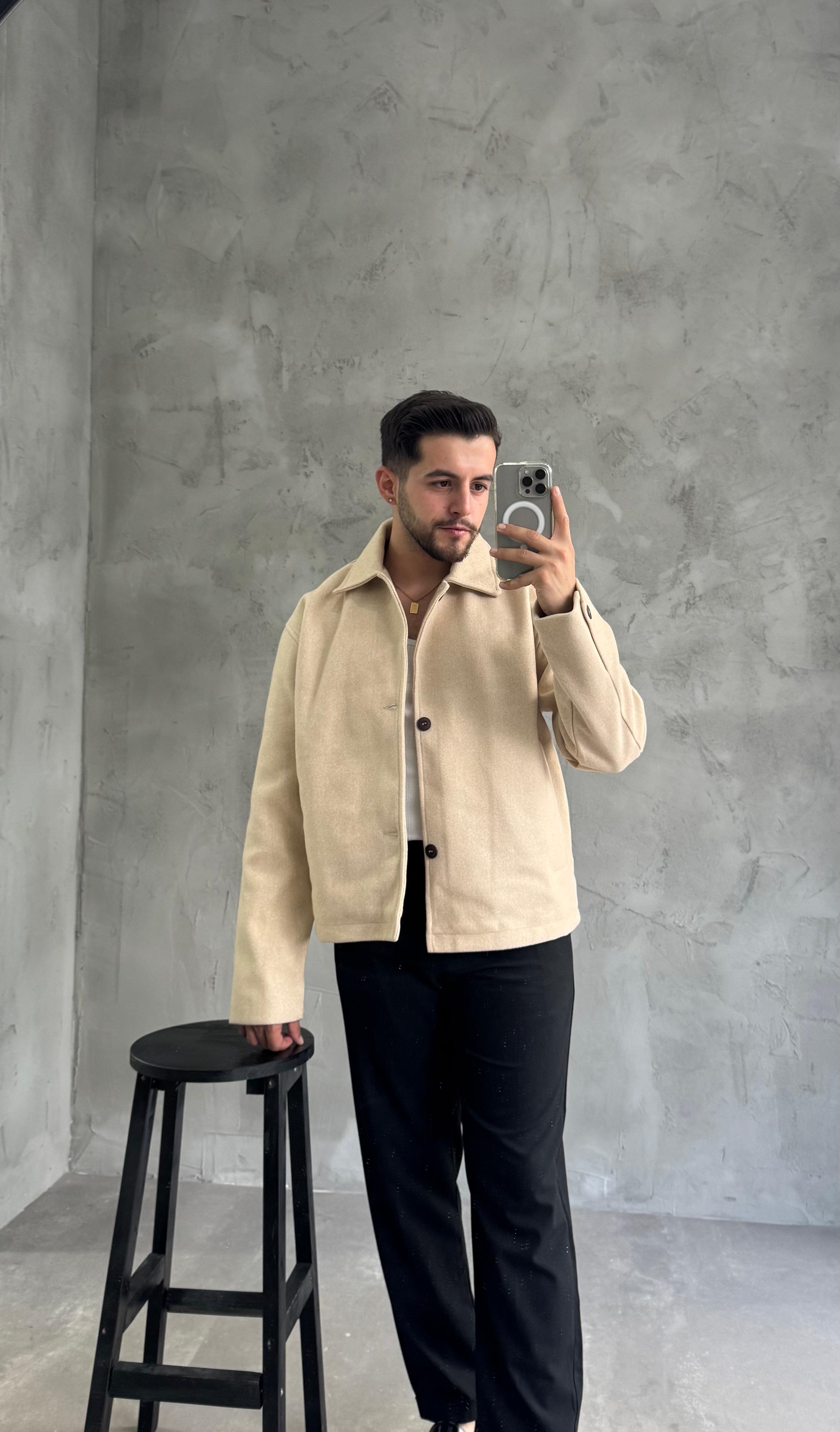 Bej Premium Kaşe Ceket