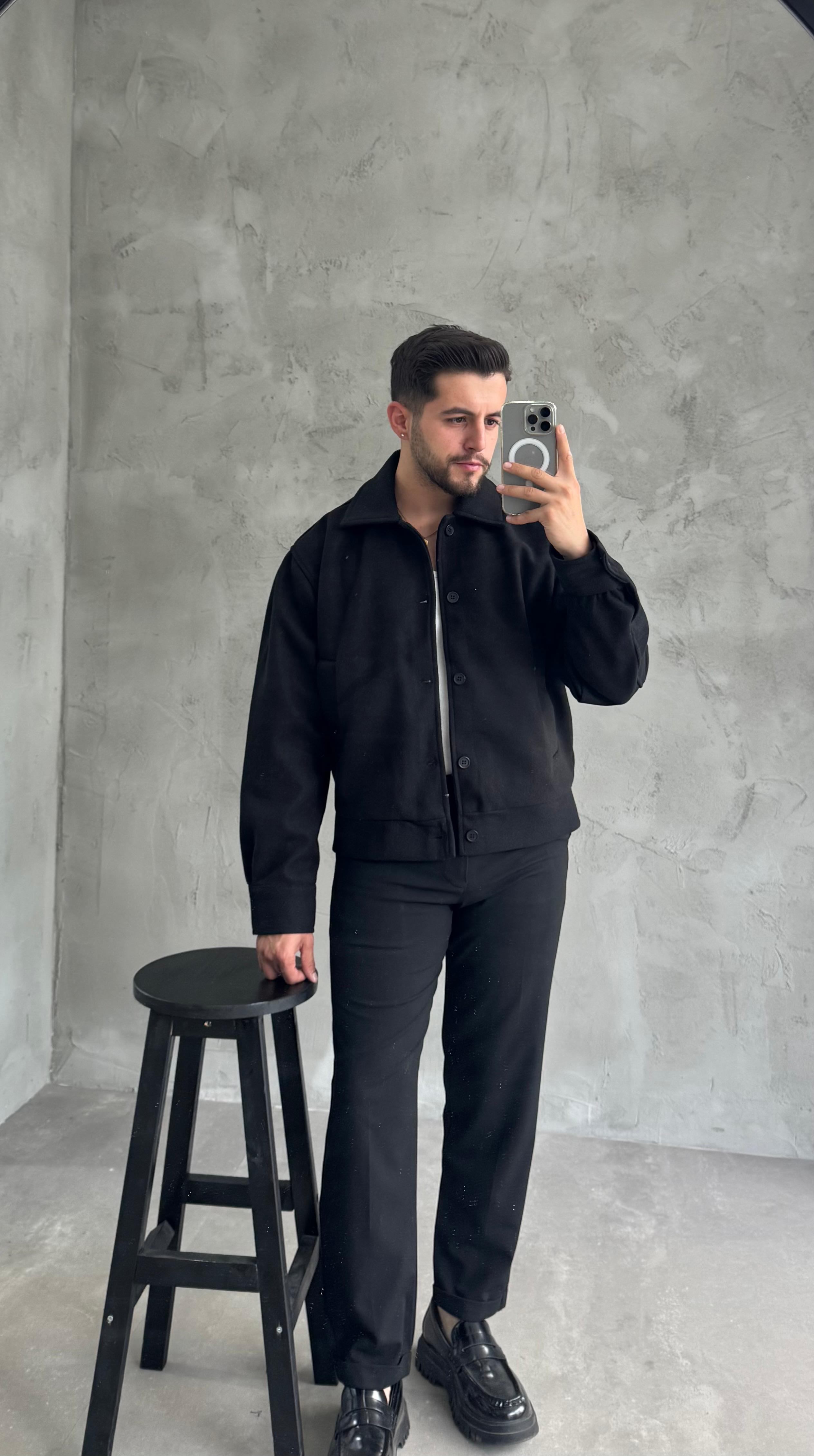 Siyah Premium Kaşe Ceket