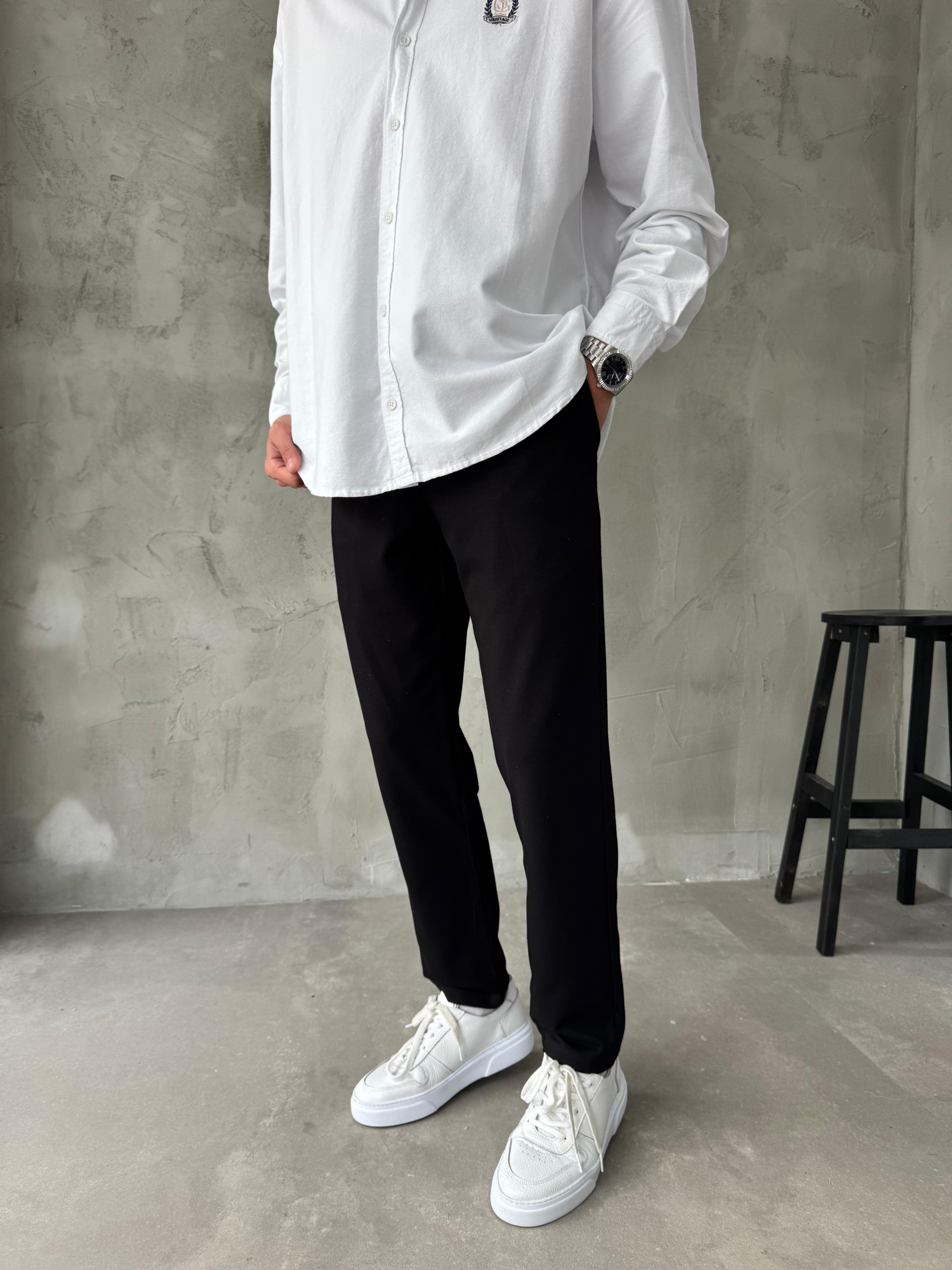 Giesto Siyah Gabardin Kumaş Regular Kalıp Pantolon