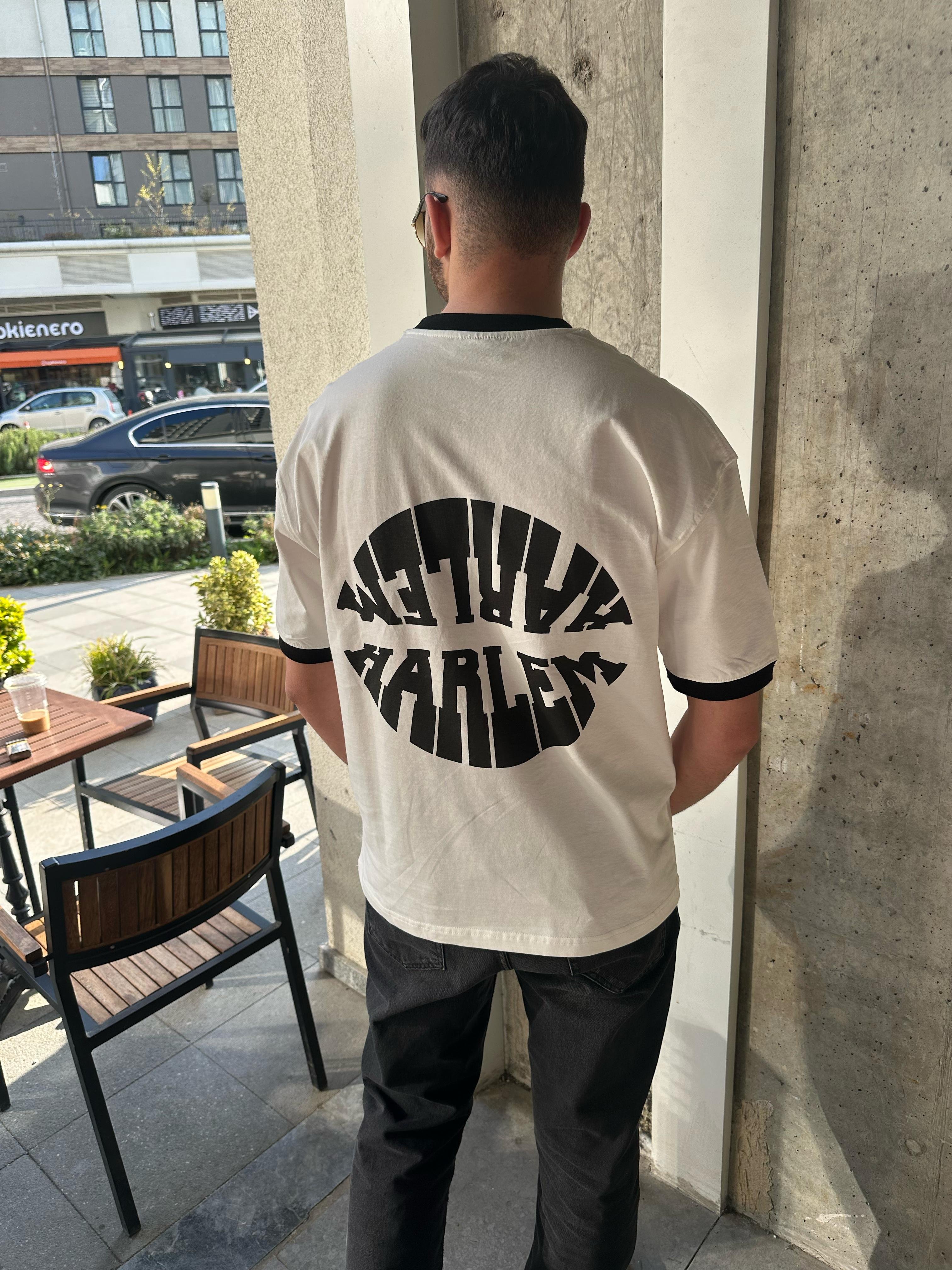 CLUB 1967 BASKILI OVERSİZE T-SHİRT - BEYAZ
