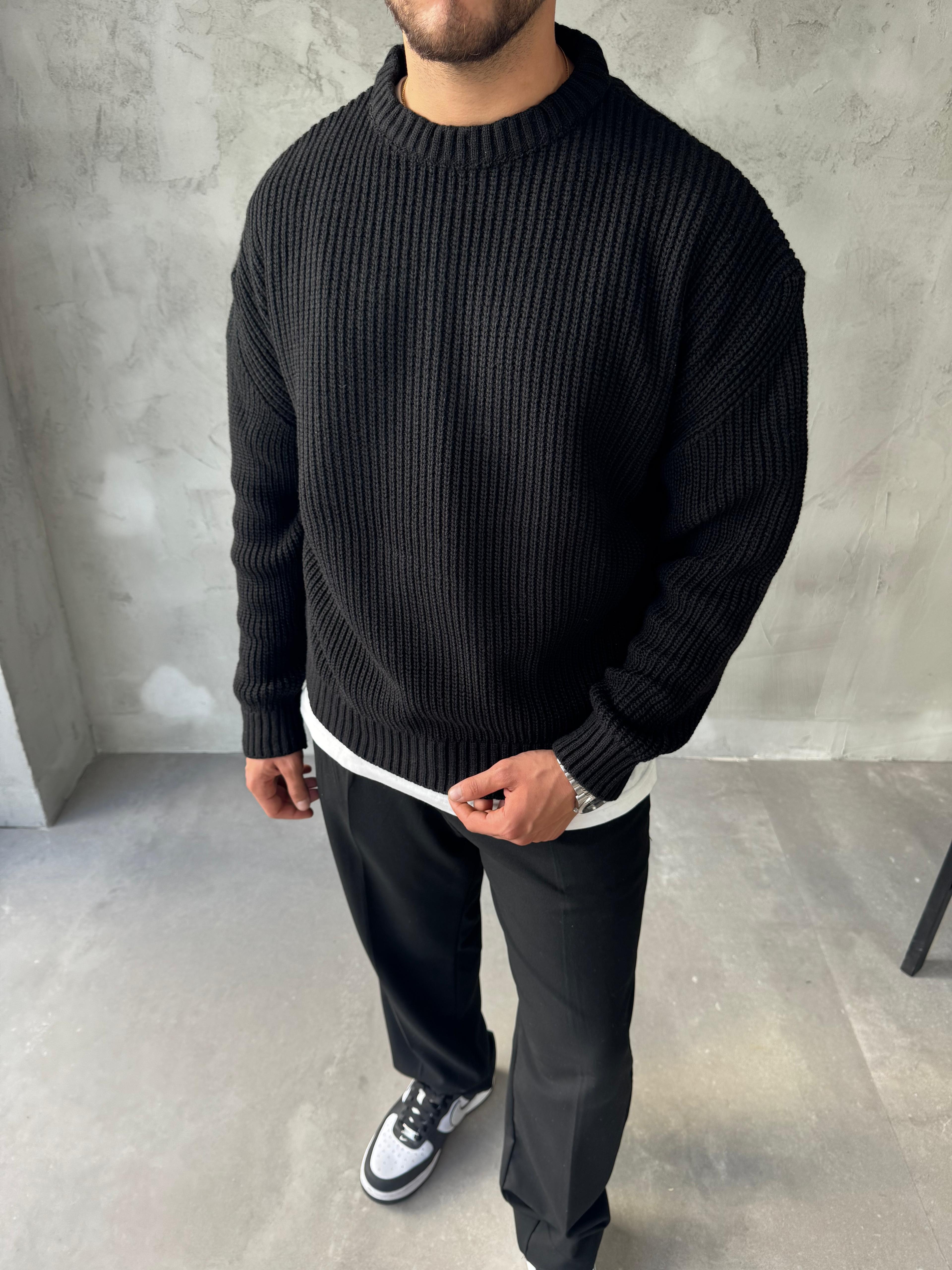 Siyah Basic Triko Kazak