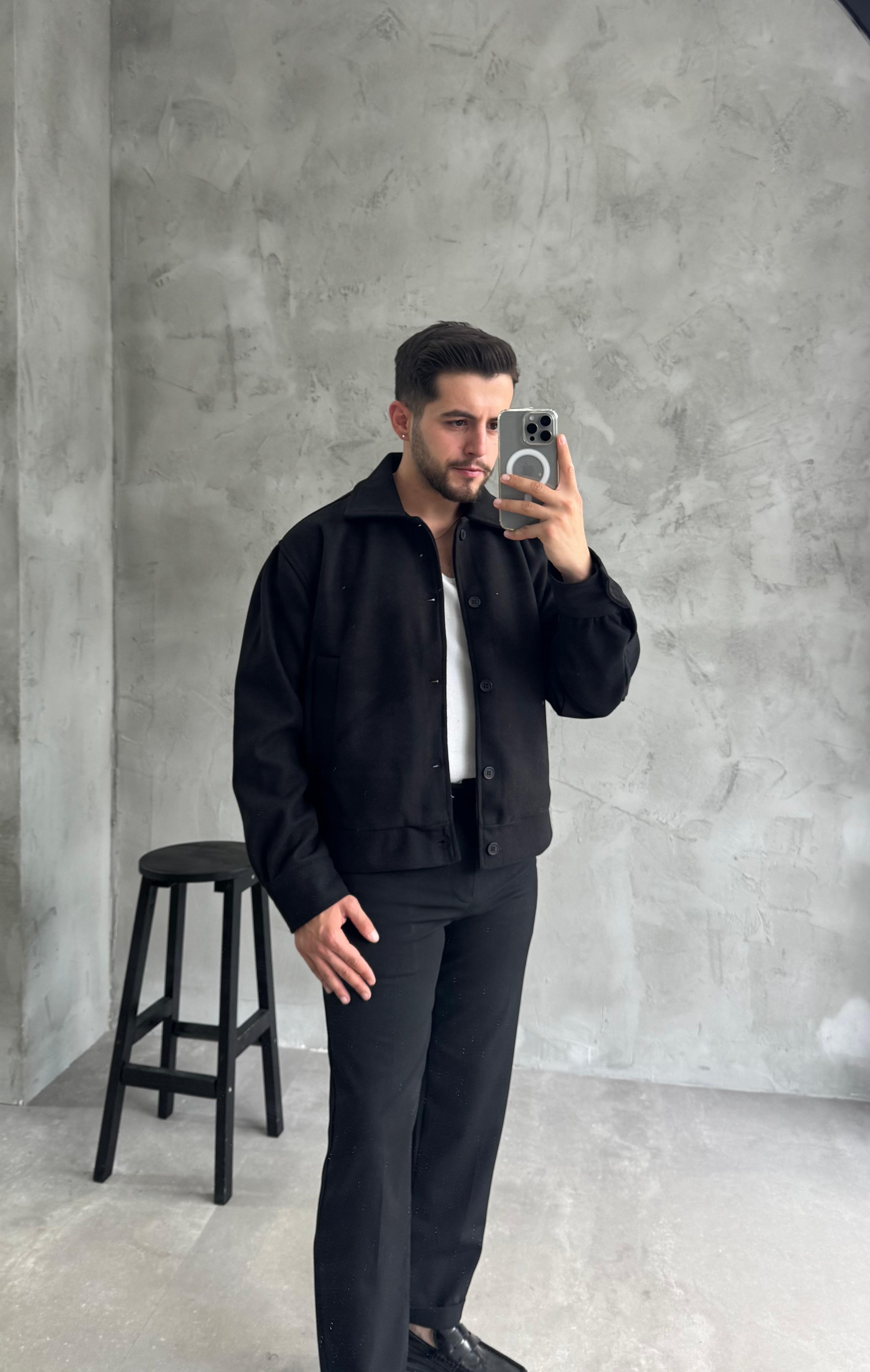 Siyah Premium Kaşe Ceket