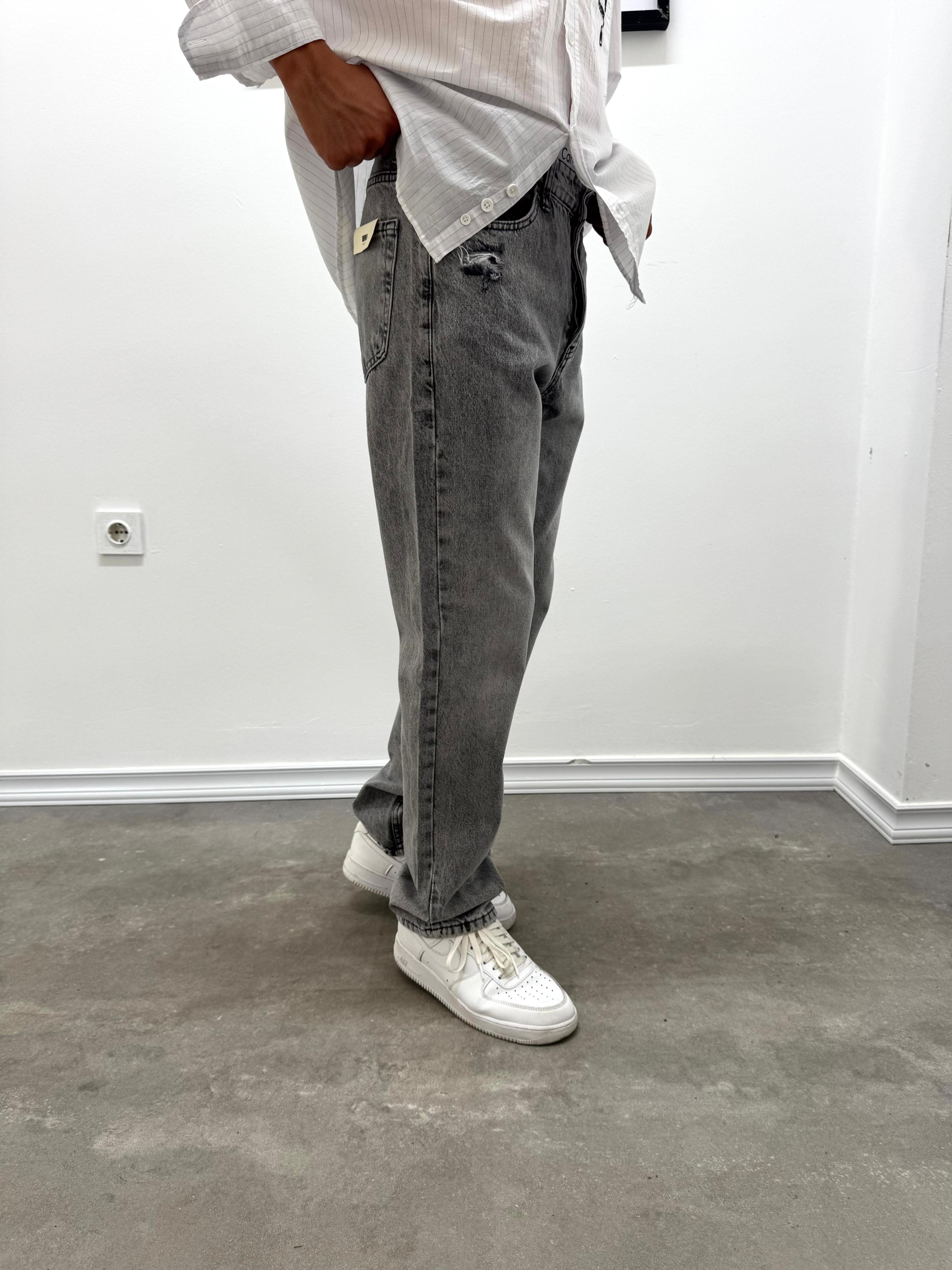 GRİ PREMİUM BAGGY KALIP JEAN