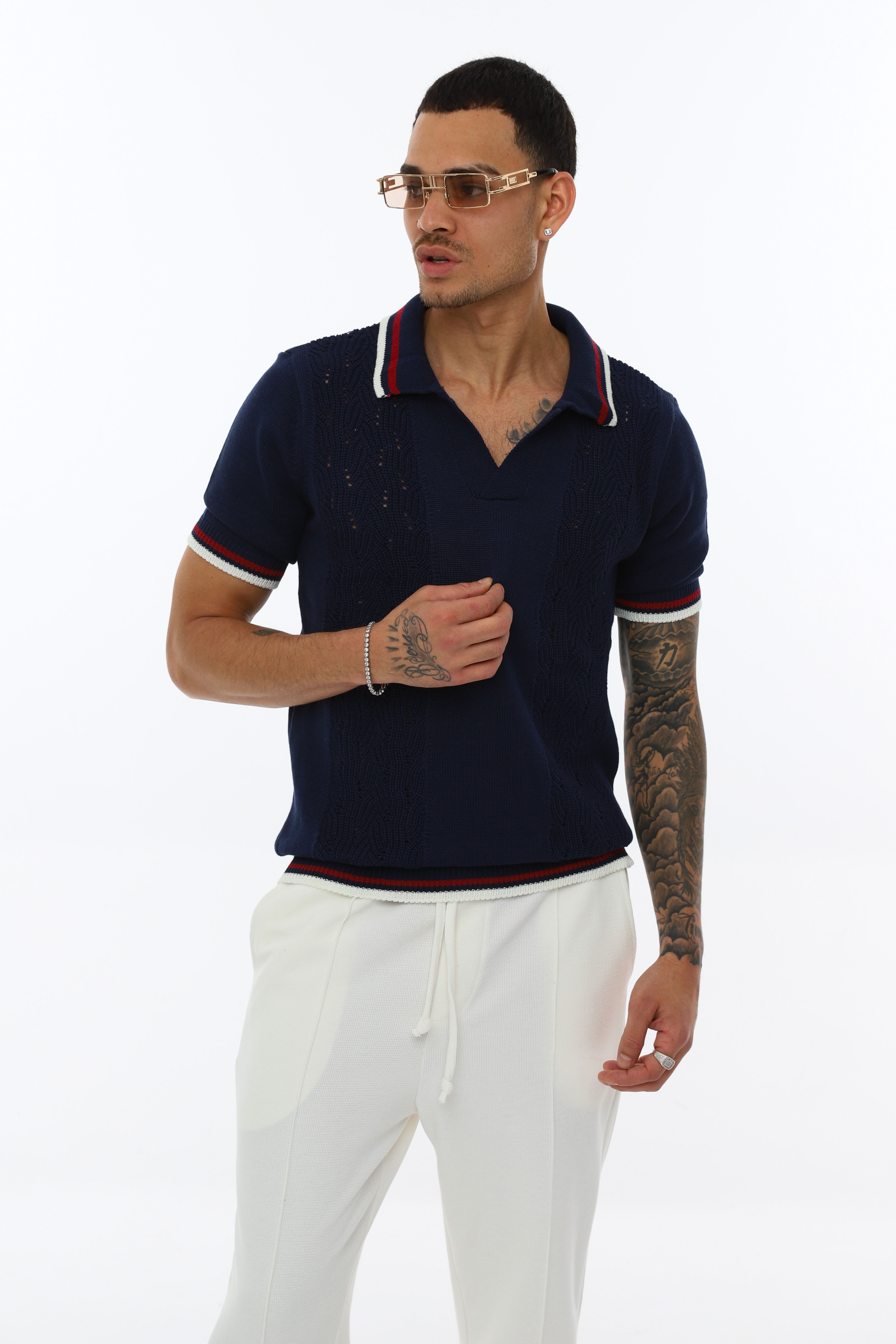 POLO YAKA TRİKO T-SHIRT - LACİVERT