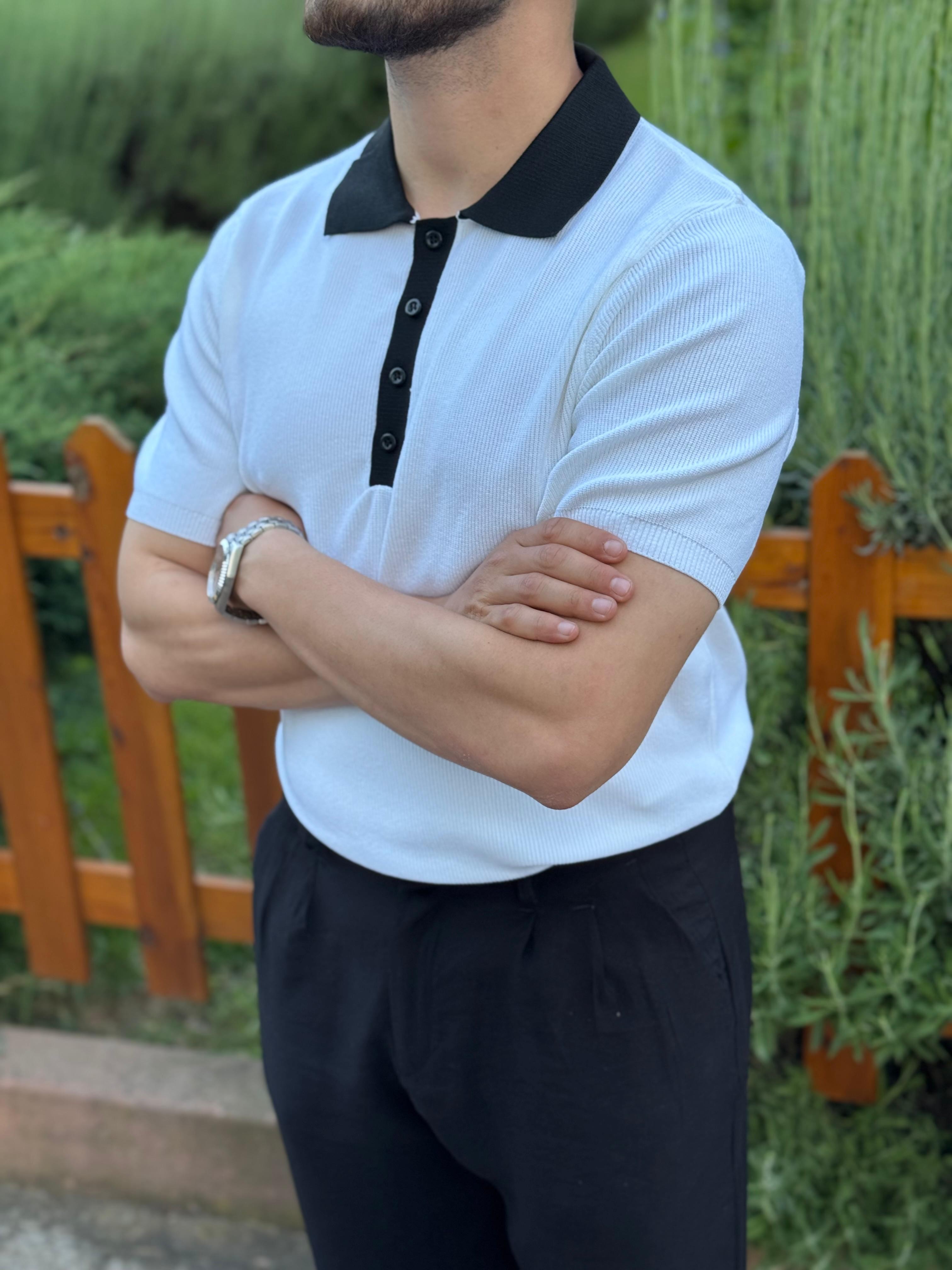 OLD MONEY POLO YAKA TRİKO - BEYAZ