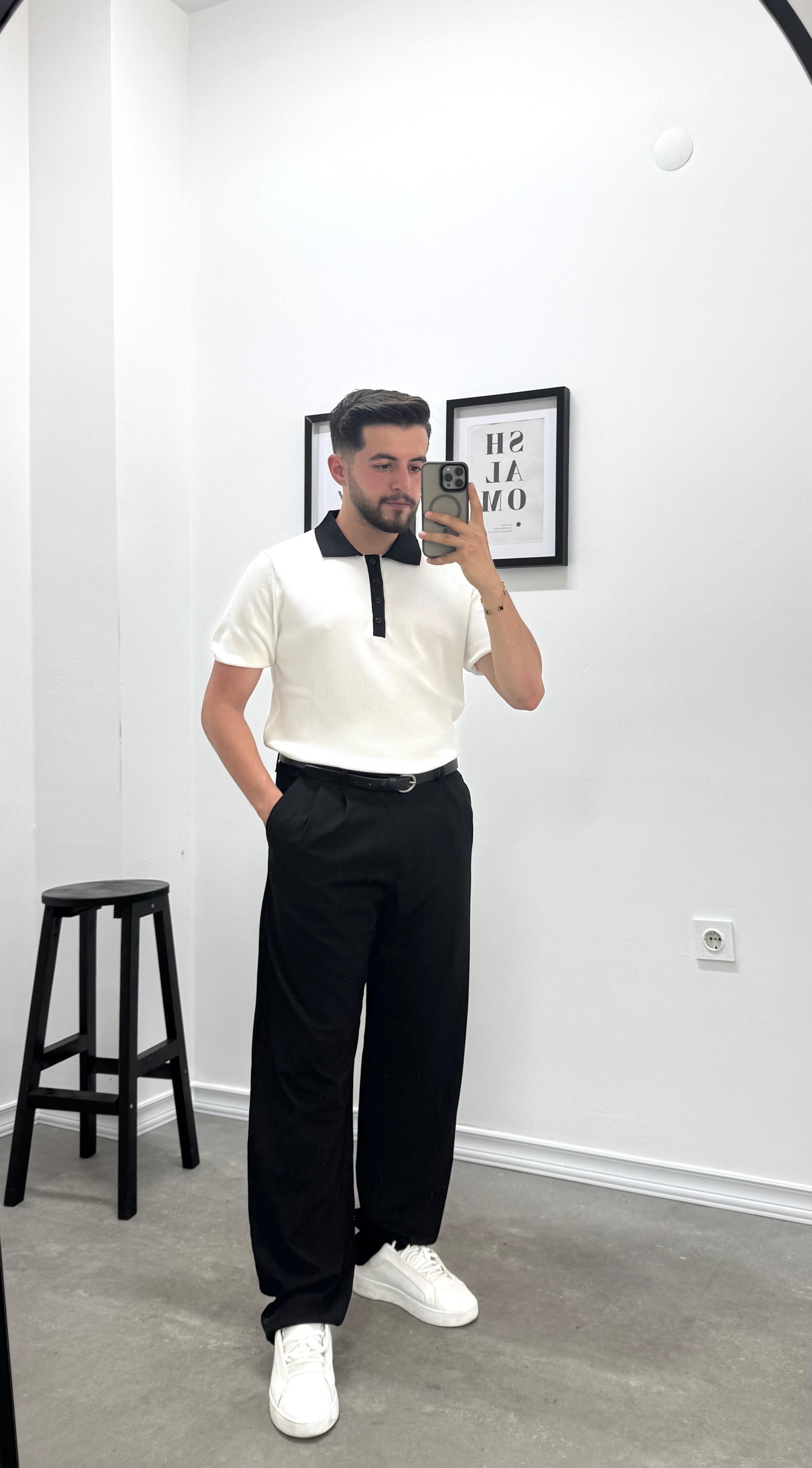 OLD MONEY POLO YAKA TRİKO - BEYAZ