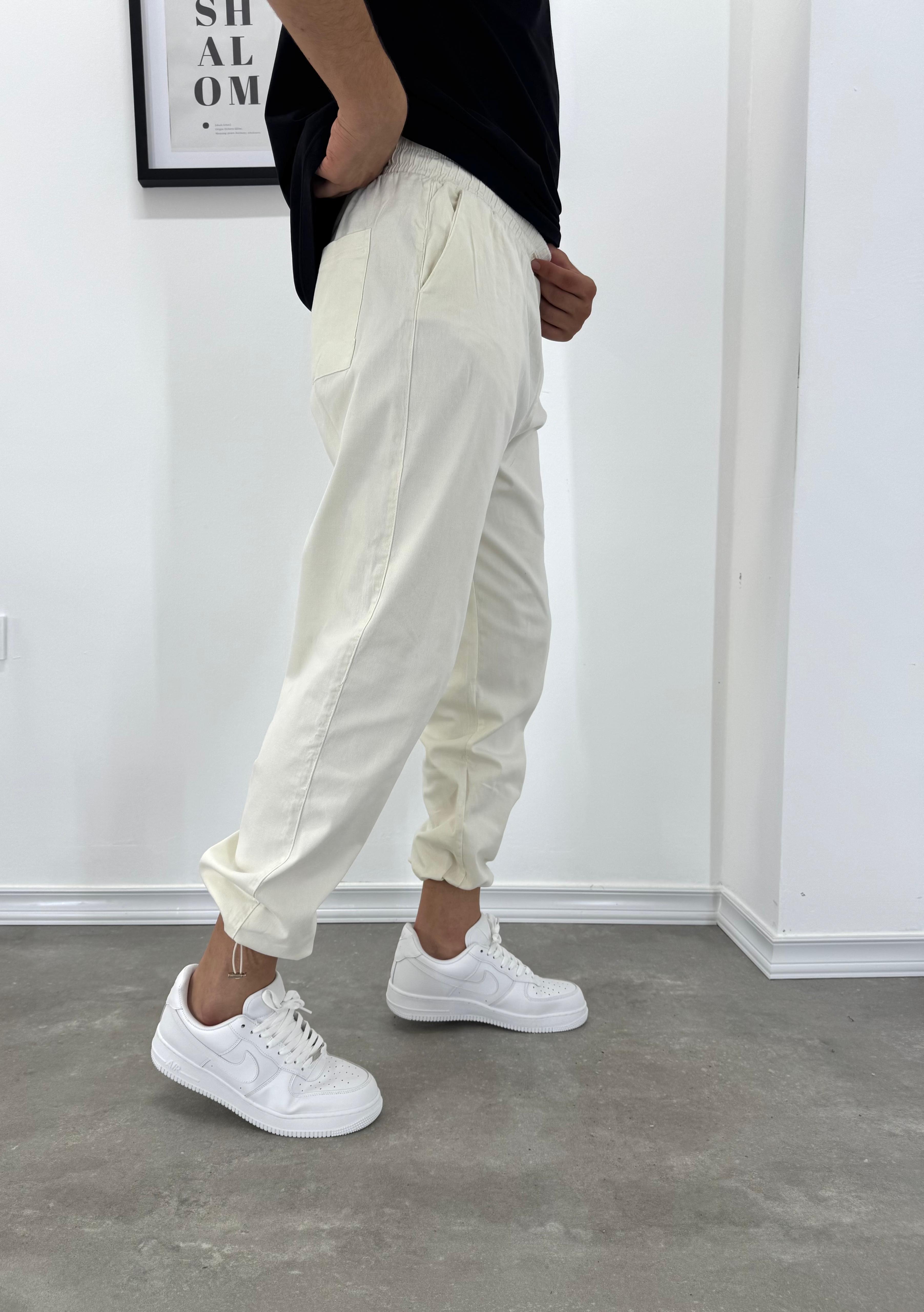 AYARLANABİLİR PAÇA BOL KALIP PANTOLON - EKRU