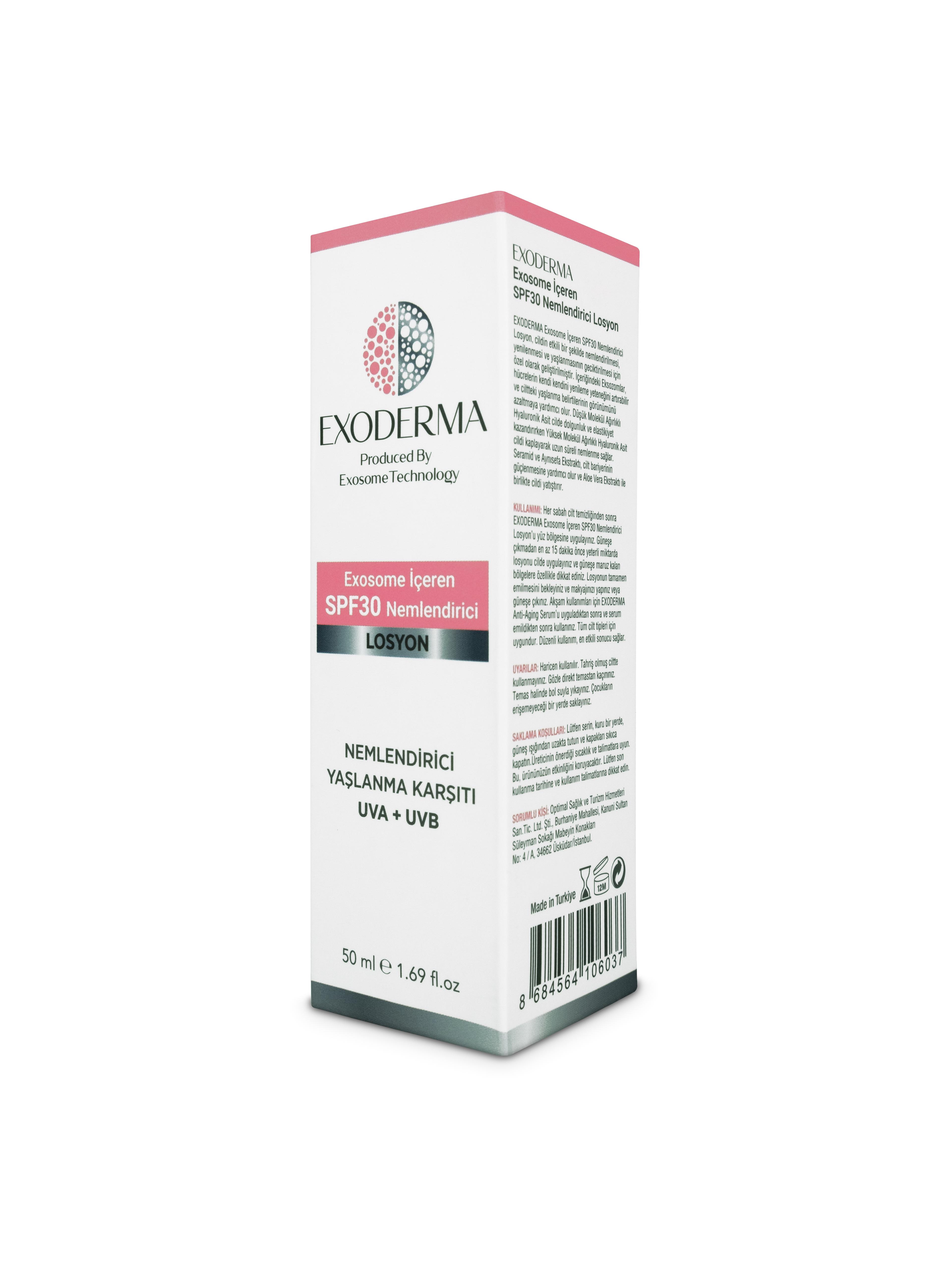 EXODERMA Exosome İçeren SPF30 Nemlendirici Losyon 