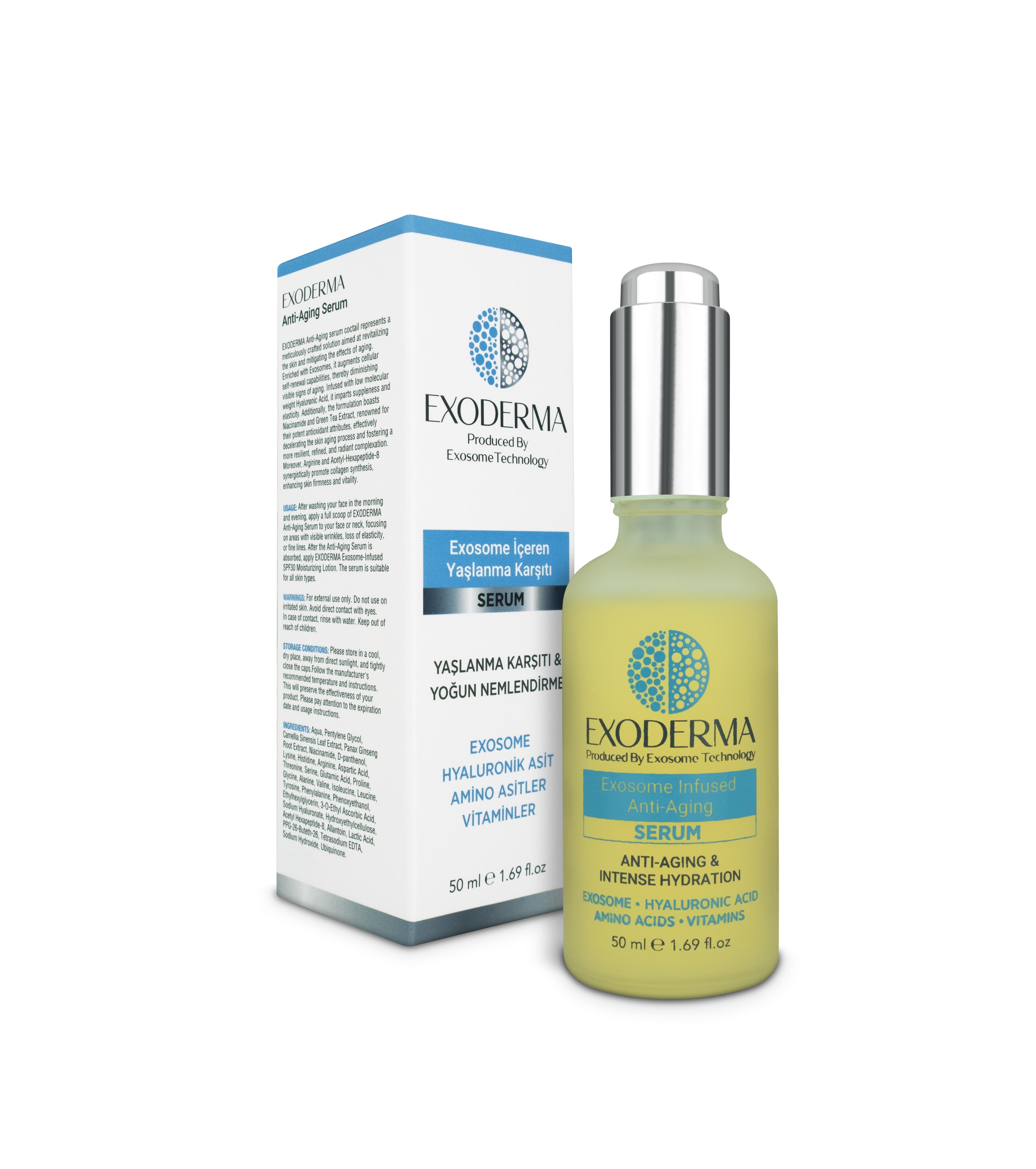 EXODERMA Exosome İçeren Anti-Aging Serum: Yenilikçi Cilt Gençleştirme Teknolojisi