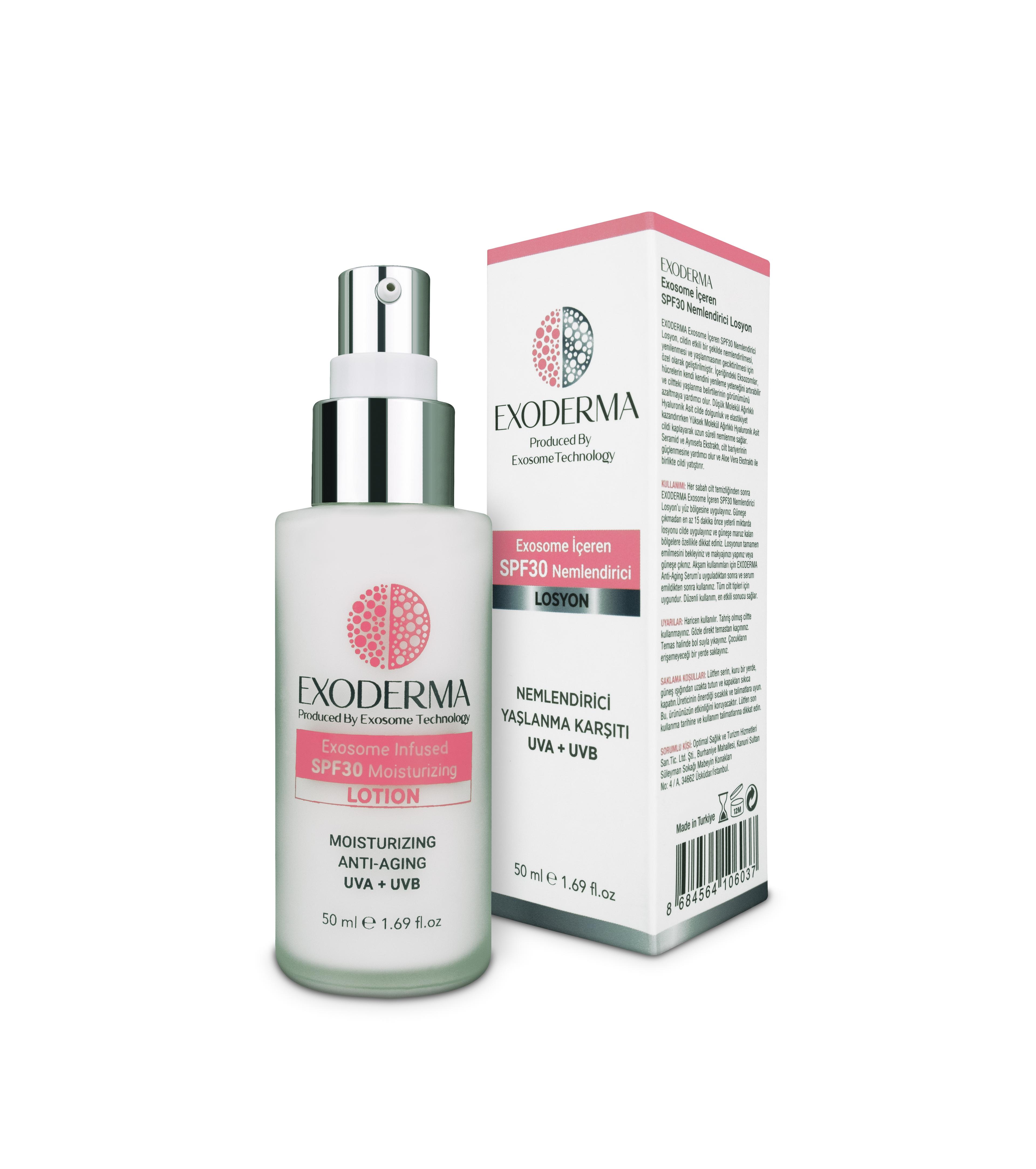 EXODERMA Exosome İçeren SPF30 Nemlendirici Losyon 