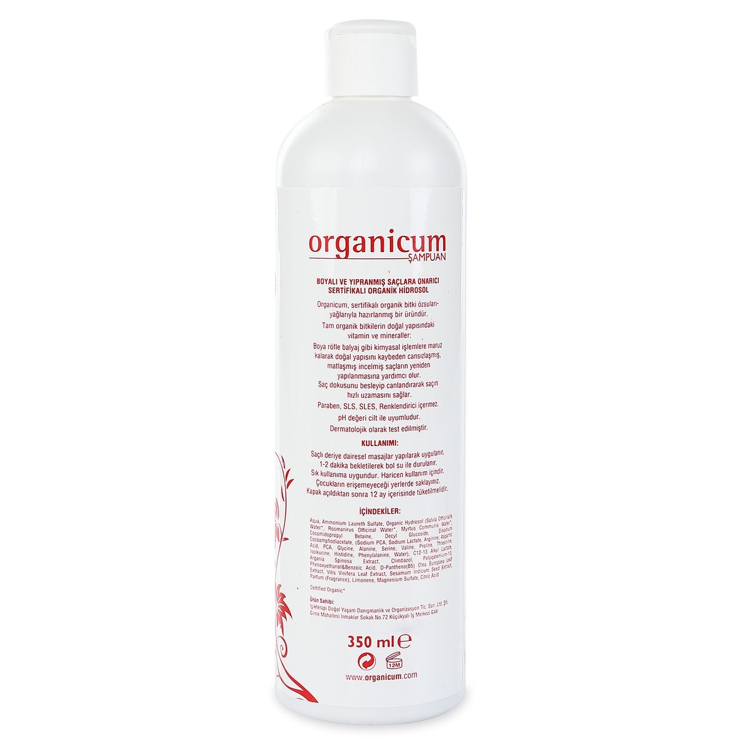 Boyalı / Yıpranmış Saçlara Organik Hidrosollü Onarıcı Şampuan 350 ml