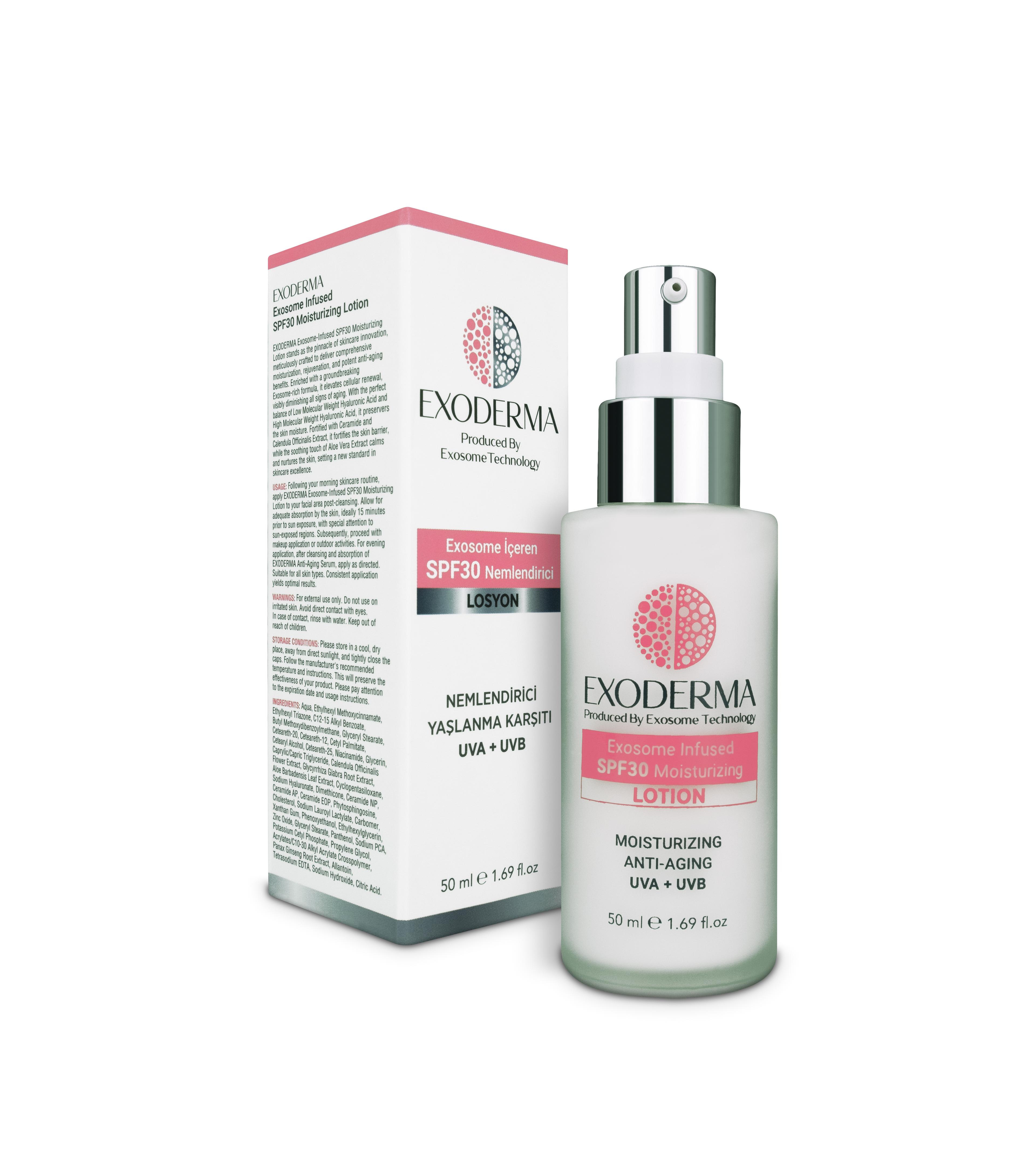 EXODERMA Exosome İçeren SPF30 Nemlendirici Losyon 