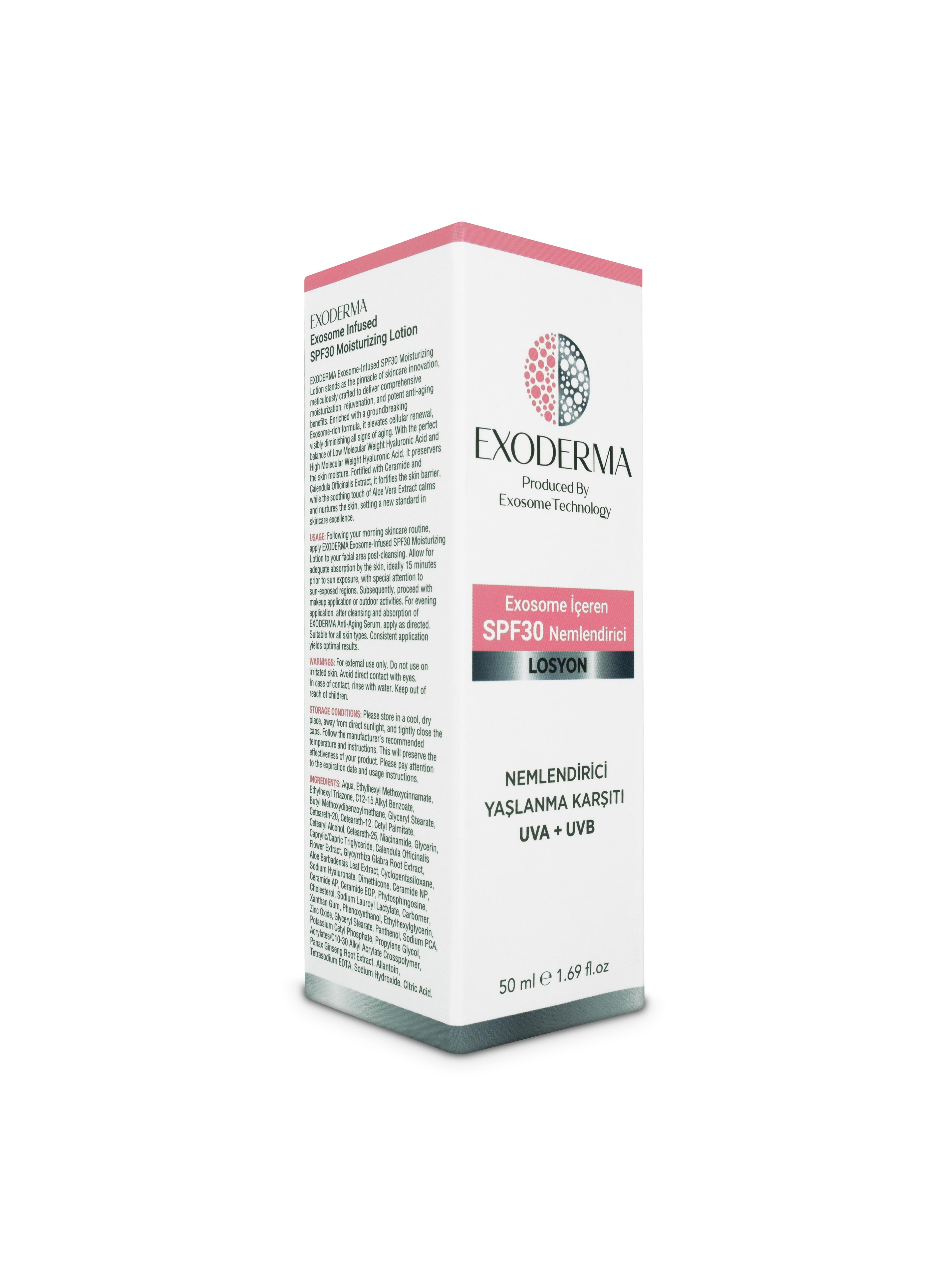 EXODERMA Exosome İçeren SPF30 Nemlendirici Losyon 