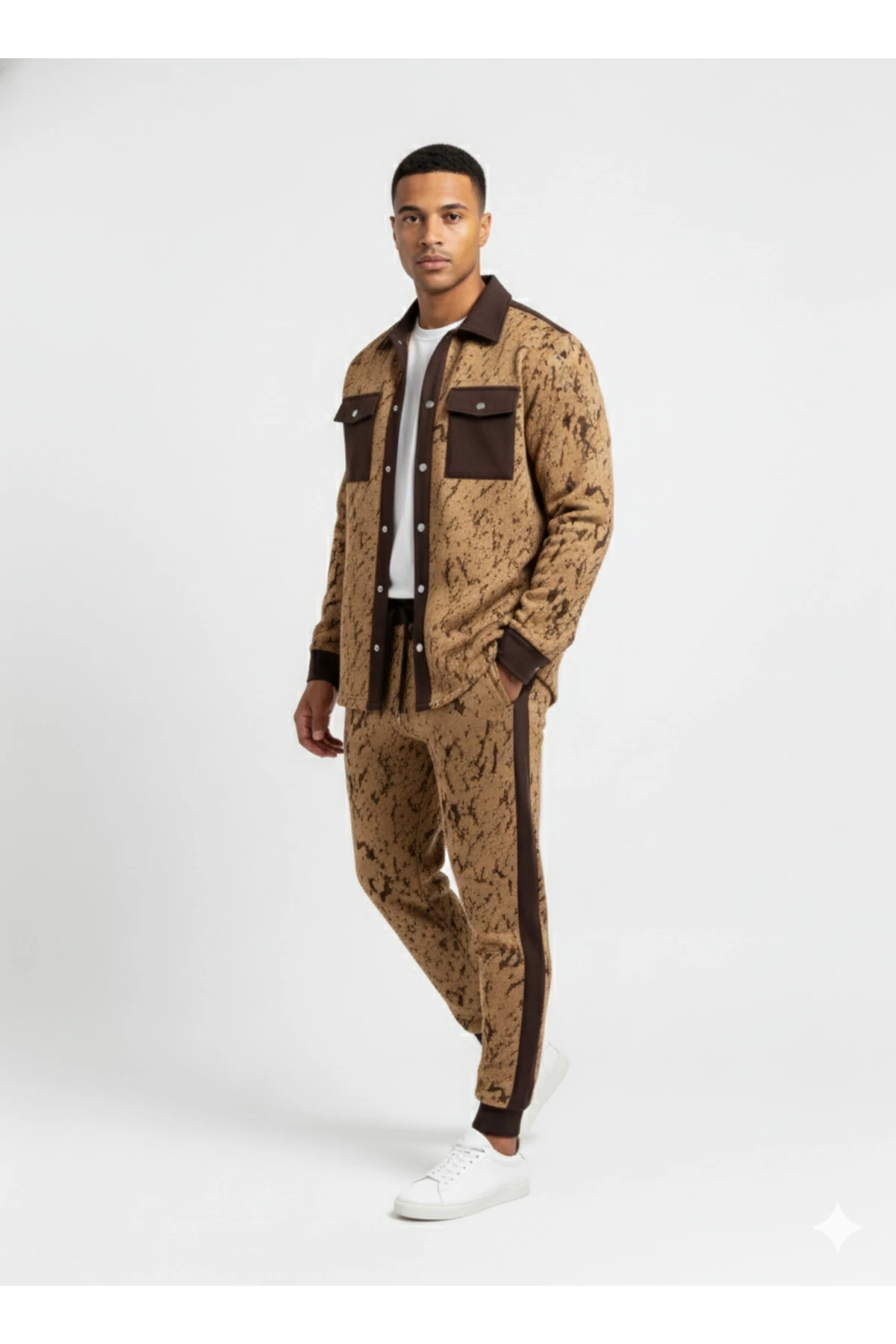 Erkek Jakarlı Oversize Gömlek – Jacquard Terrain (Unique Edition)