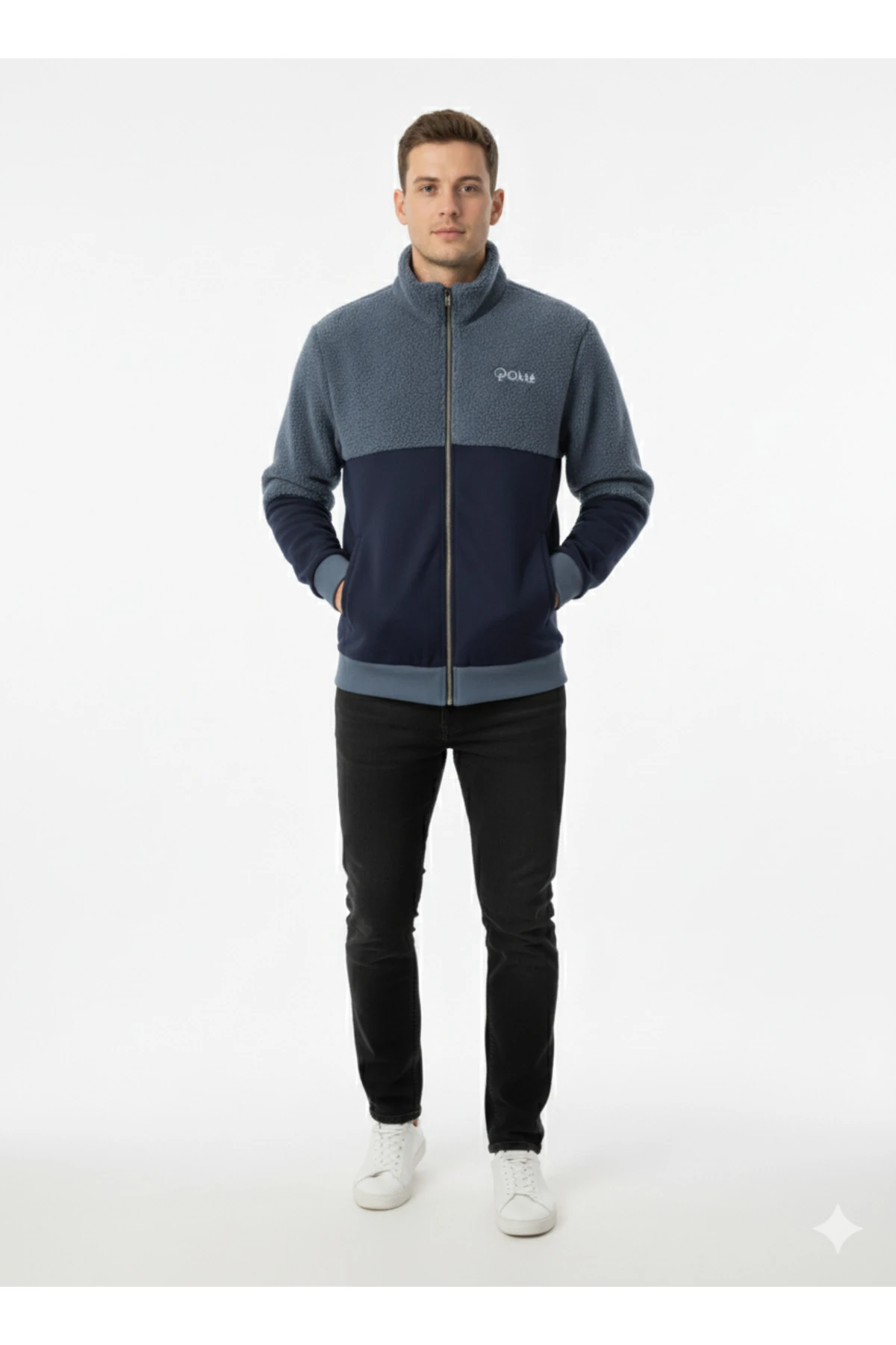 Erkek Peluş Fermuarlı Ceket – Hybrid Sherpa Panel (Limited Edition)