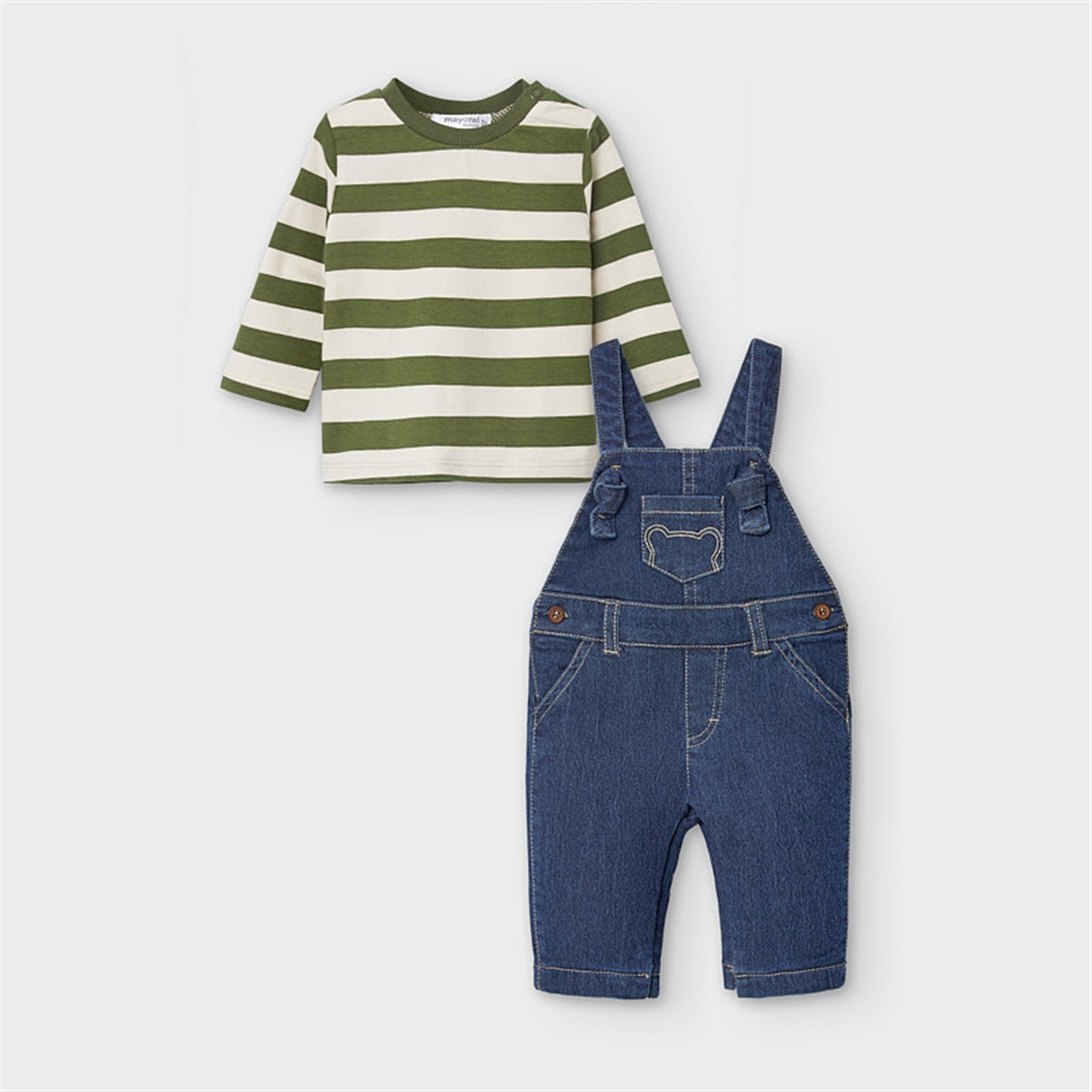 Mayoral erkek bebek denim solapet tişört 2 li set 2648