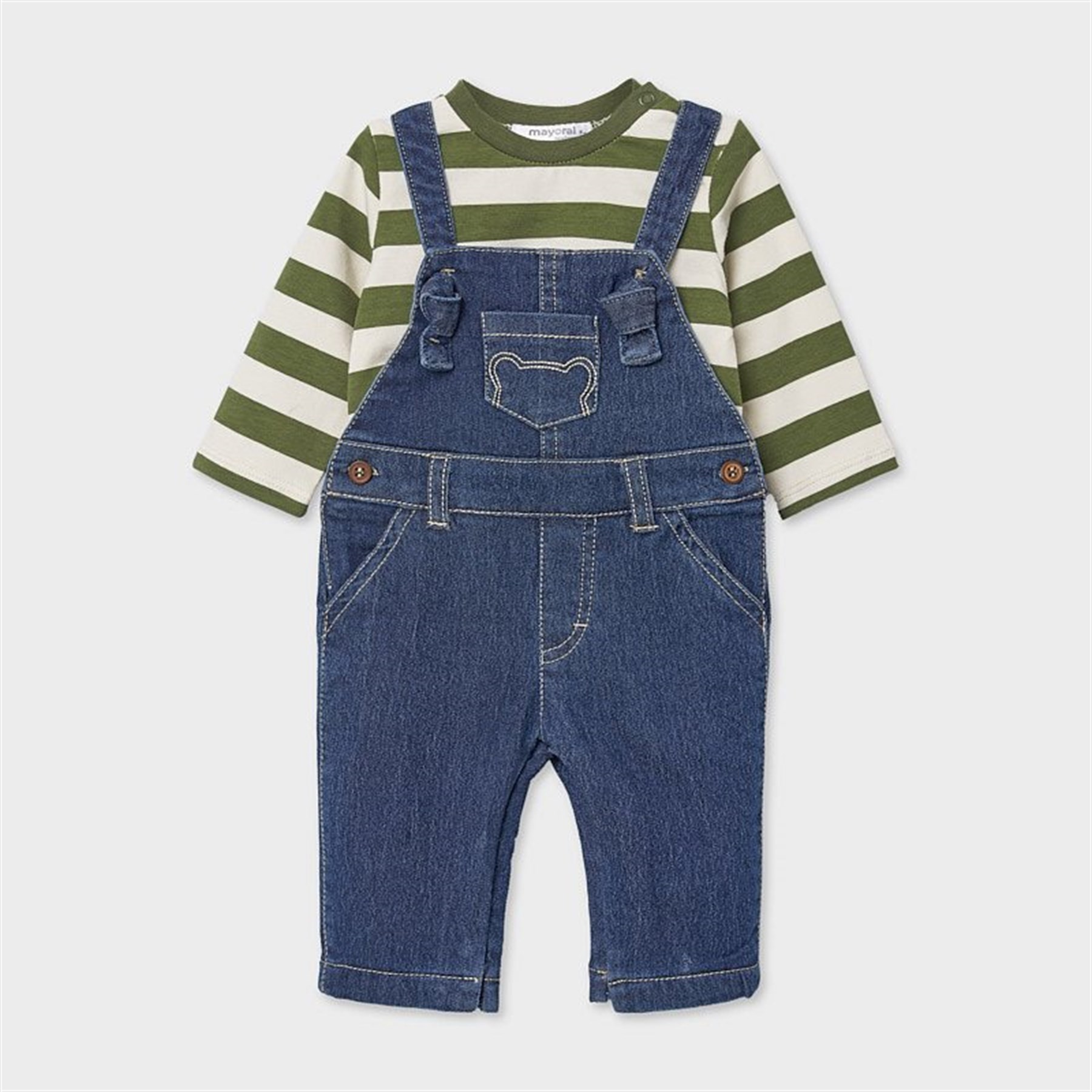 Mayoral erkek bebek denim solapet tişört 2 li set 2648