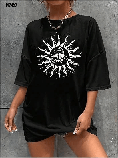 Bisiklet Yaka Baskılı Tshirt 