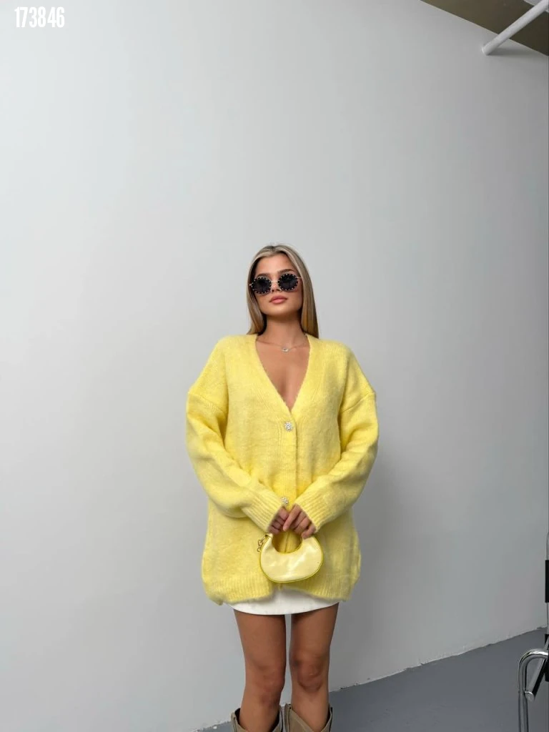 Kadın Şardonlu Trend Triko Hırka