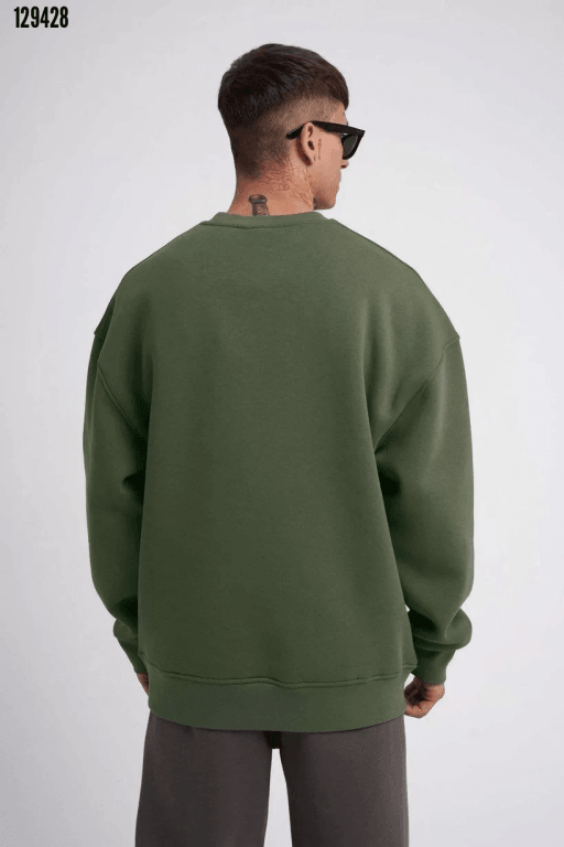 Unisex Biskilet Yaka Üç İplik SweatShirt