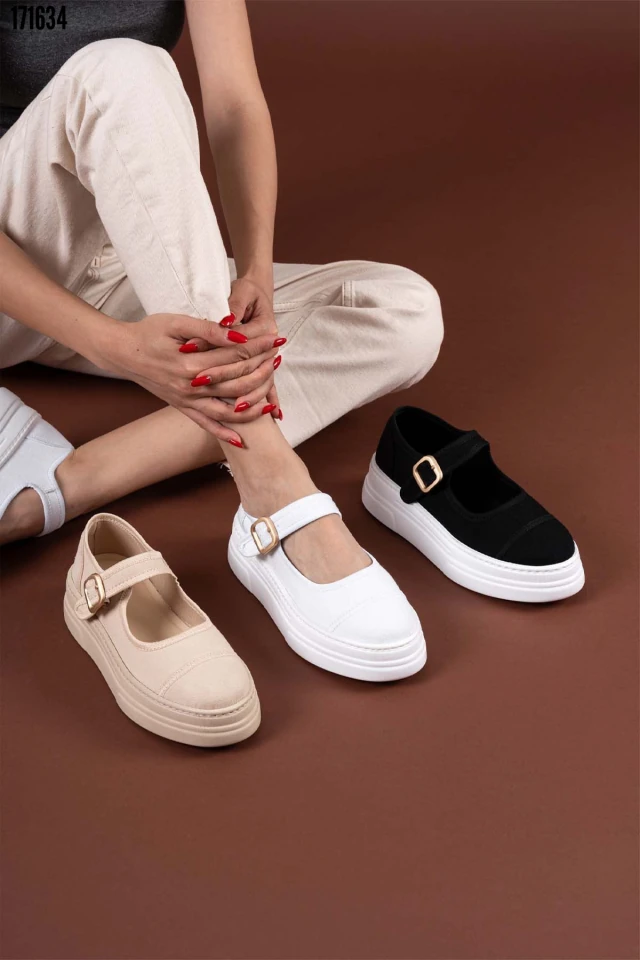 Lunni Siyah Keten Spor Ayakkabı