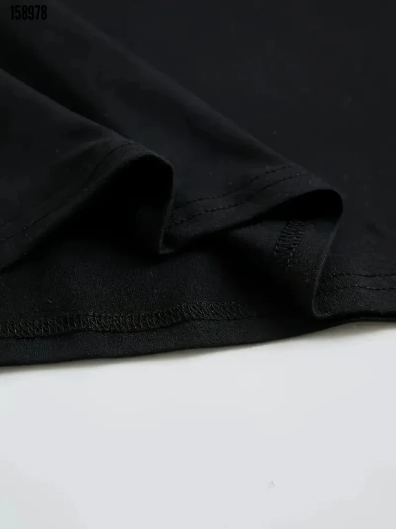 Baskılı Oversize Bisiklet Yaka Tshirt