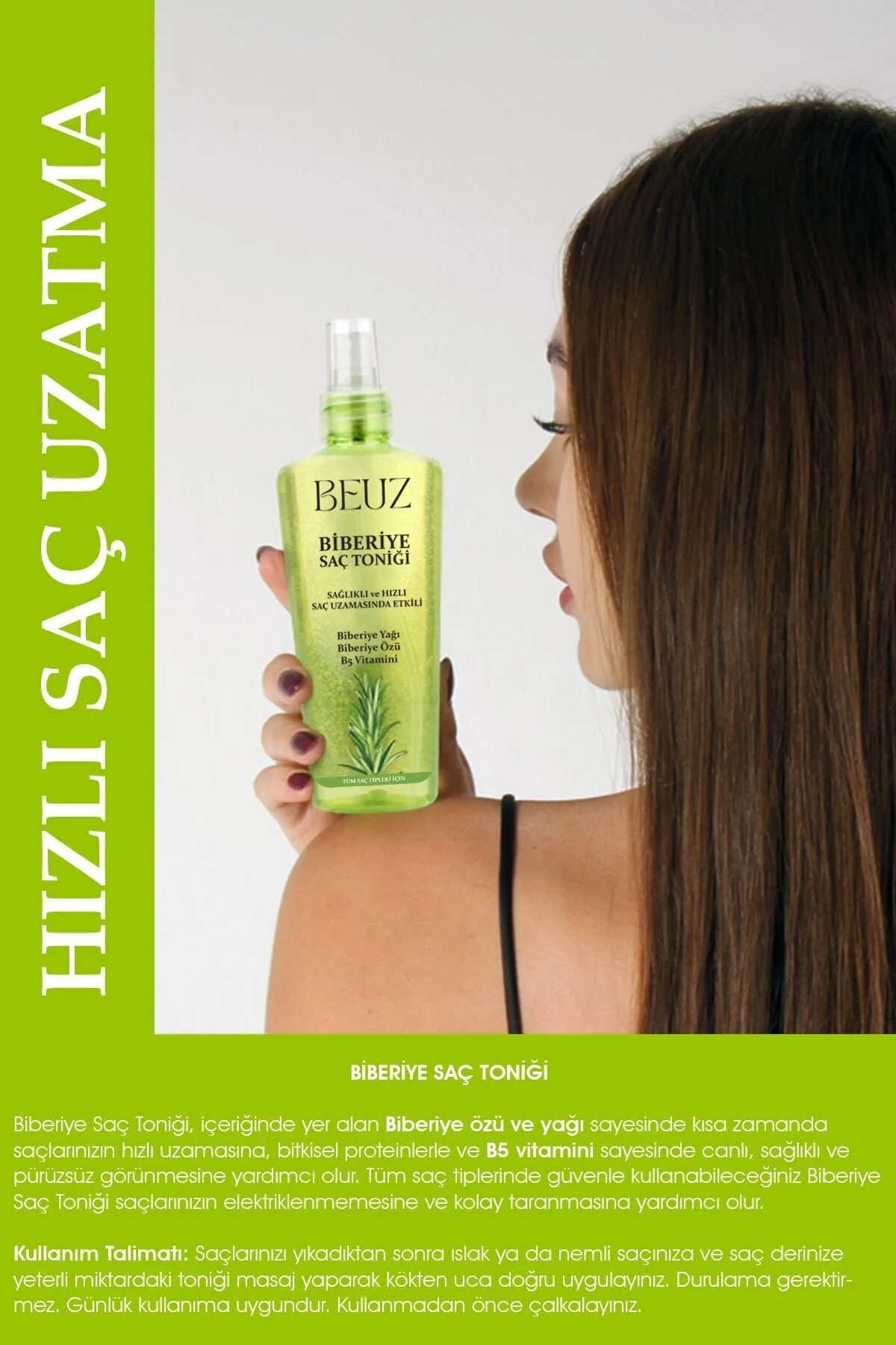 Beuz Biberiye Saç Toniği 200 ml Hızlı Ve Sağlıklı Saç Uzatma Etkili