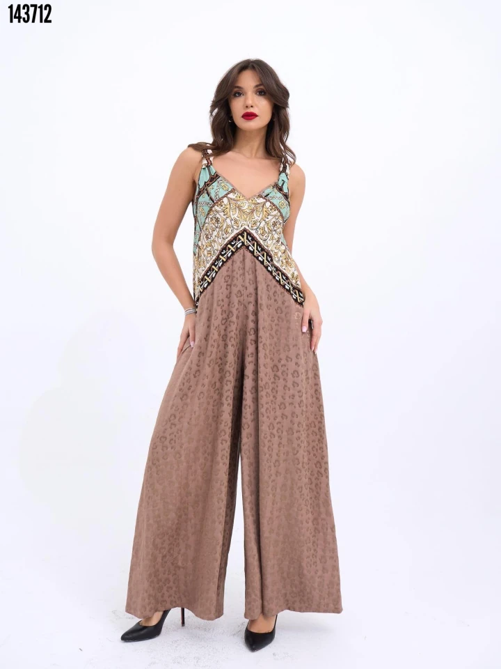 Kadın Desenli Salaş Tulum