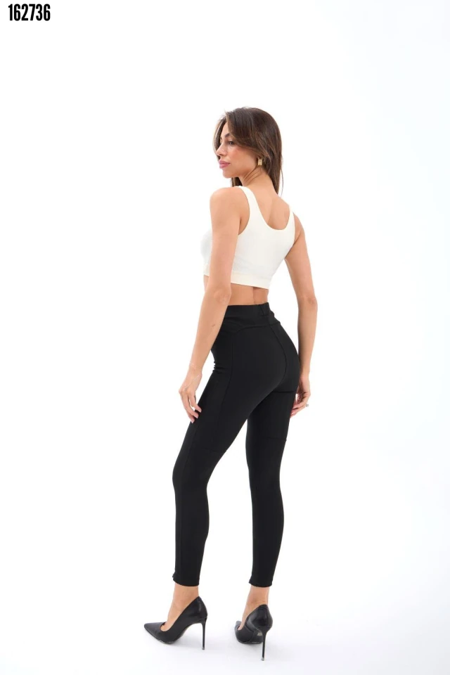 Kadın Paça Fermuarlı Tayt 