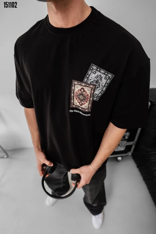 Erkek Baskılı Oversize T-shirt 