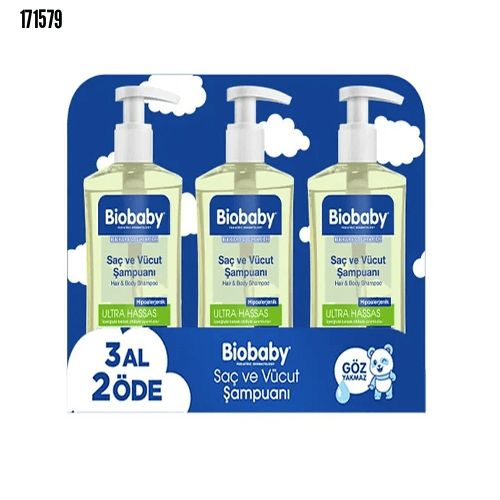 Biobaby Ultra Hassas Saç Ve Vücut Bebek Şampuanı 500 ml 3 Al 2 Öde-Organik Içerik