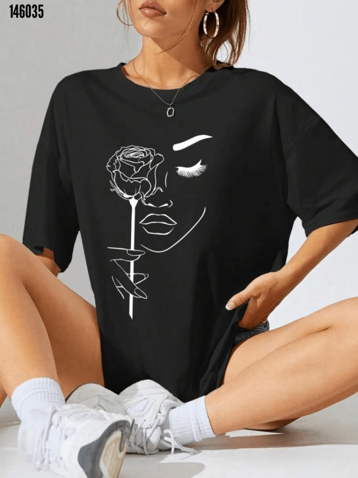 Baskılı Oversize Tshirt 