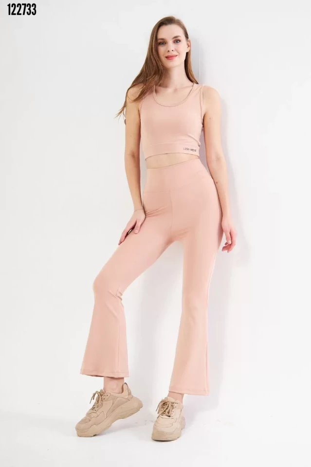 Dalgıç Yüksel Bel İspanyol Paça Tayt - Bej