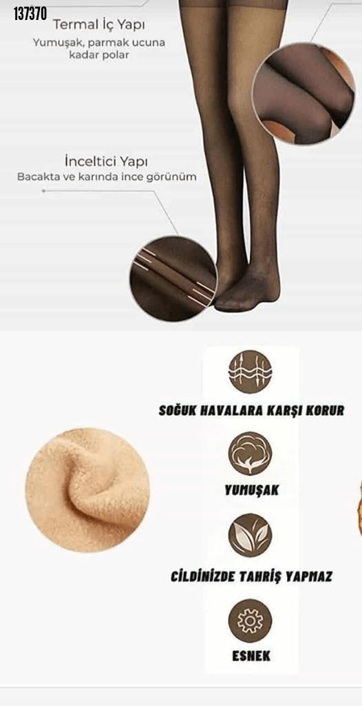 Kadın kışlık termal içi şardonlu külotlu çorap