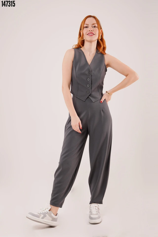 Önü Düğmeli Yelek