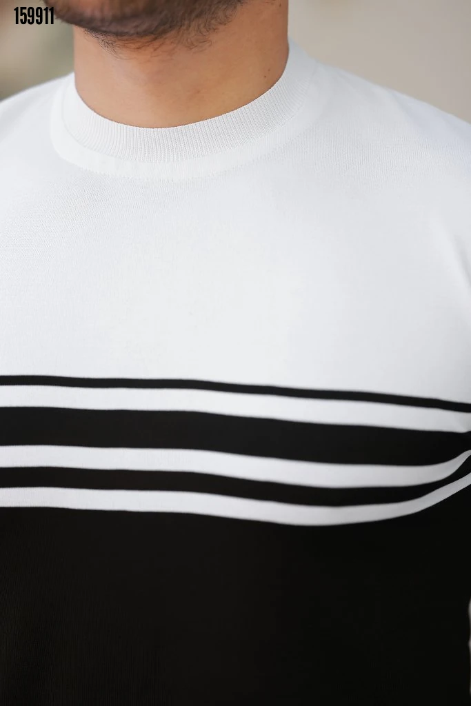 Erkek Çizgili Kısa Kollu T-shirt