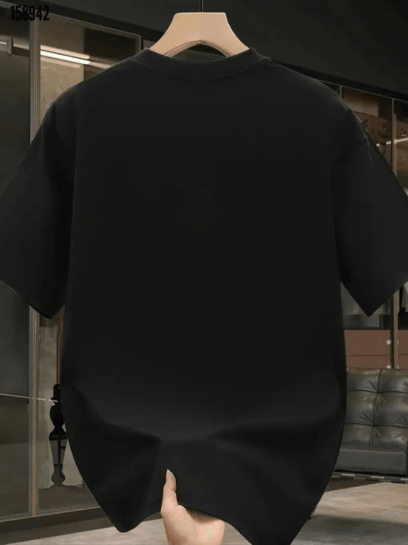 Baskılı Oversize Bisiklet Yaka T-shirt