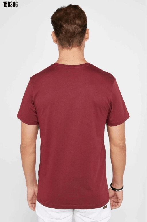 Erkek Oversize T-shirt - Bordo