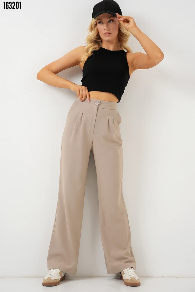 Yüksek Bel Palazzo Pantolon